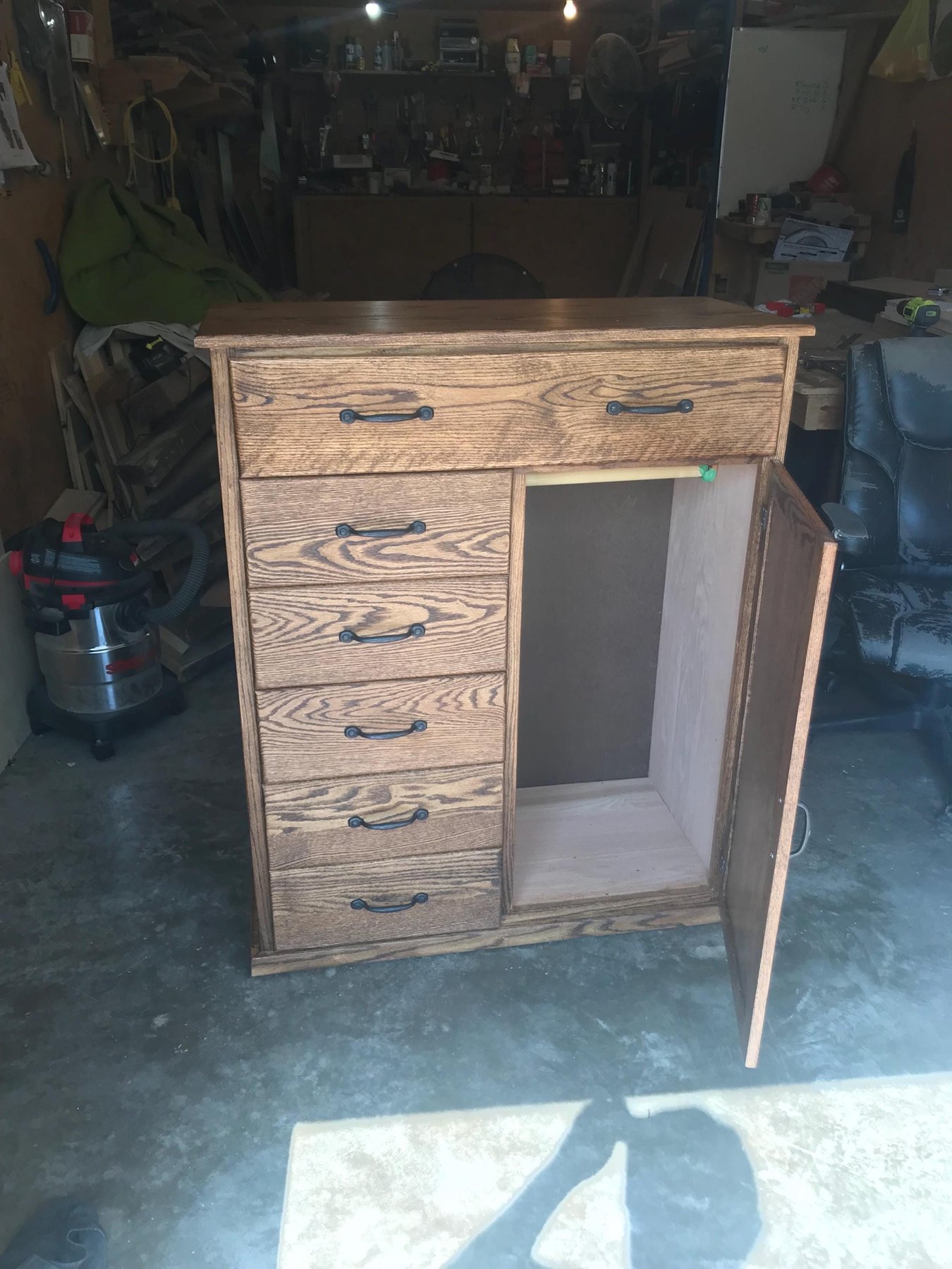 Custom Solid Oak Armoire, detail 3