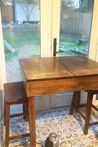 Custom Hardwood Puzzle Table, detail 4