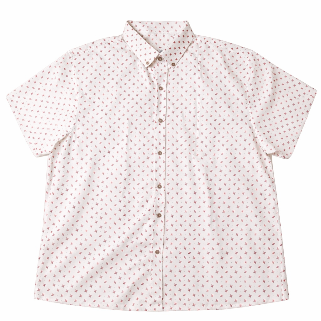 Phuket white and red patterned resort shirt by Thai Club Island Wear