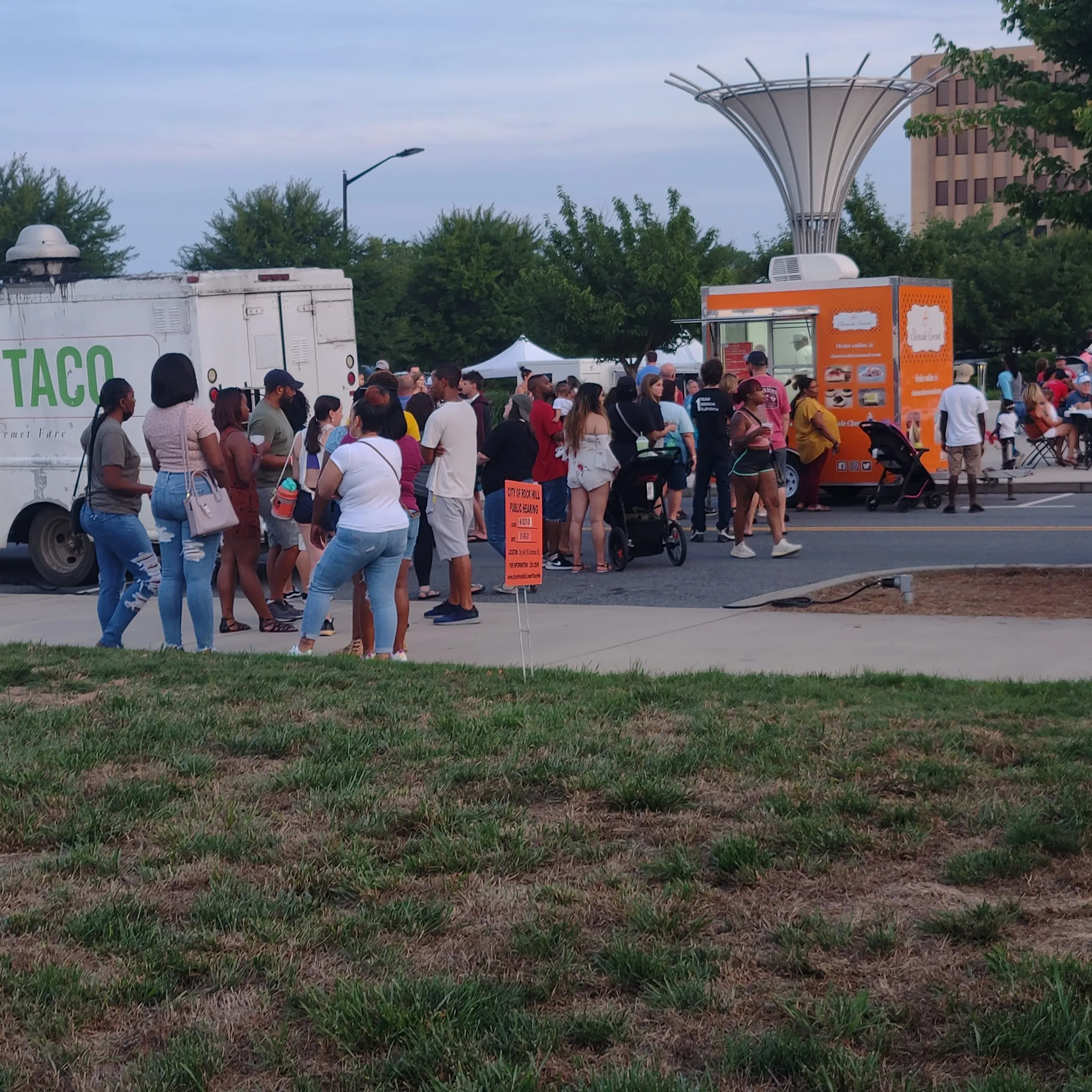 Dessert truck serving guests at an event