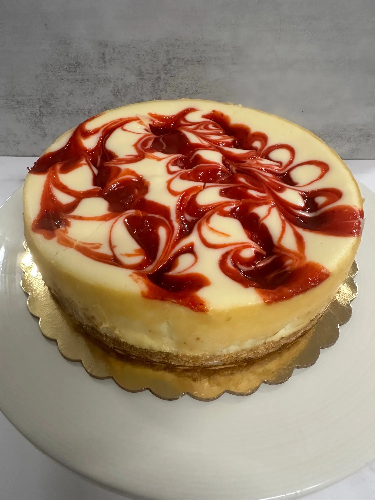 Strawberry swirl cheesecake