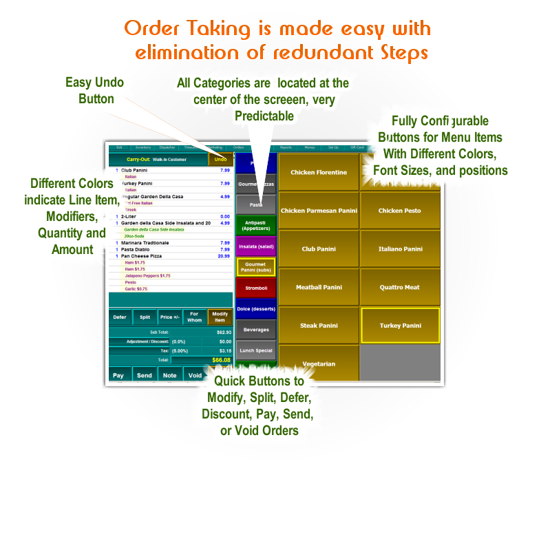 SuperMenu official restaurant order-taking screen
