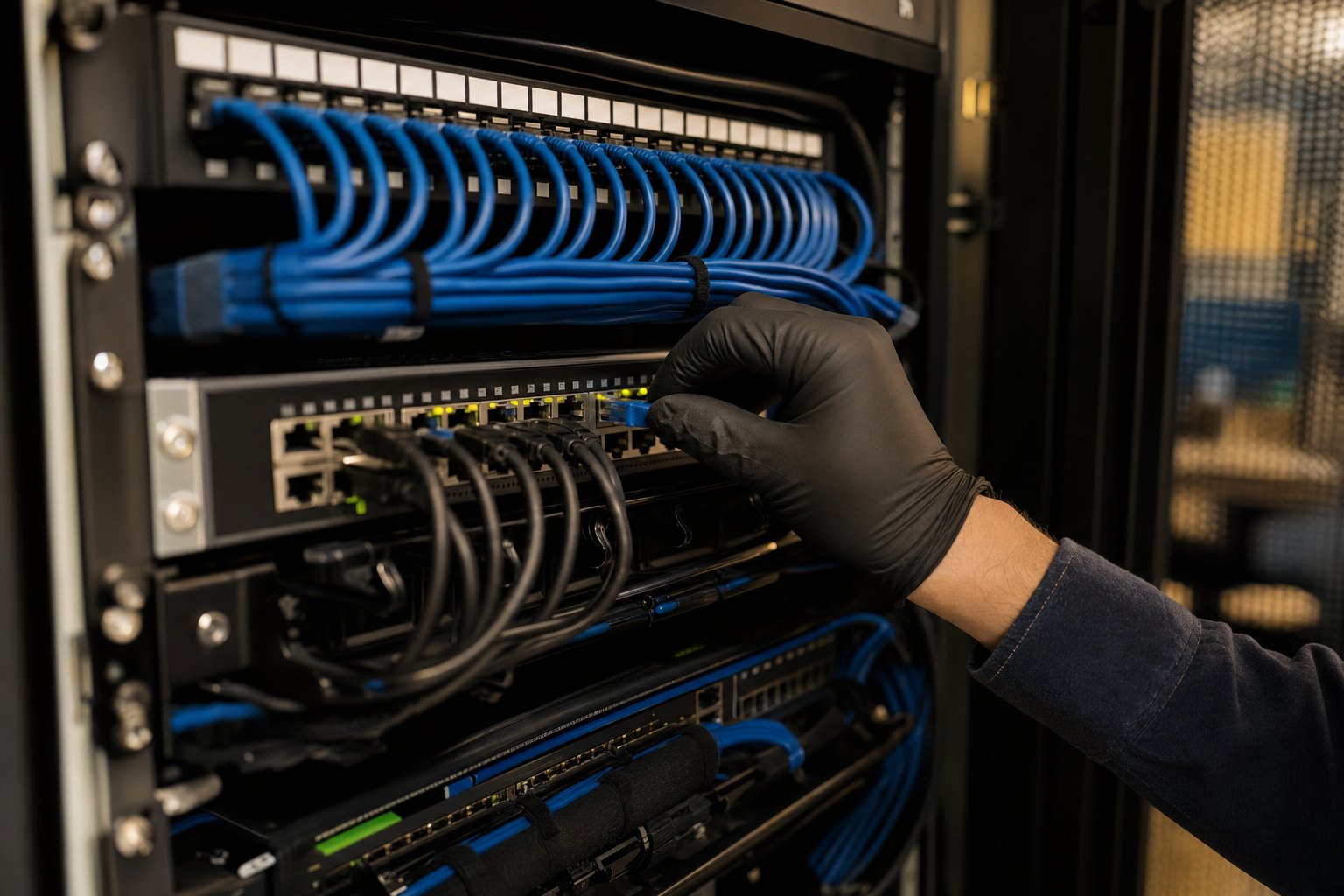 Organised network equipment and ethernet connections