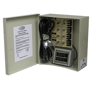 AC power distribution box for security camera equipment