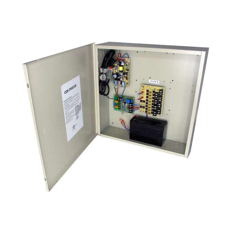 8-Channel 12vDC 4amp Power Supply with Battery Backup