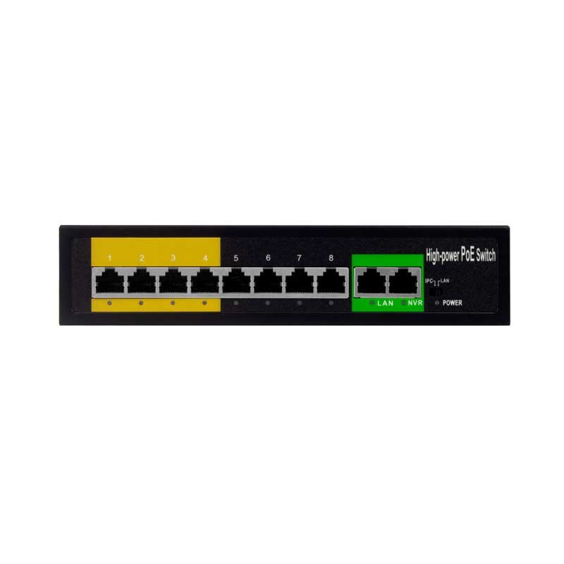 Unmanaged 8 Port PoE Switch + 2 Ports Uplink