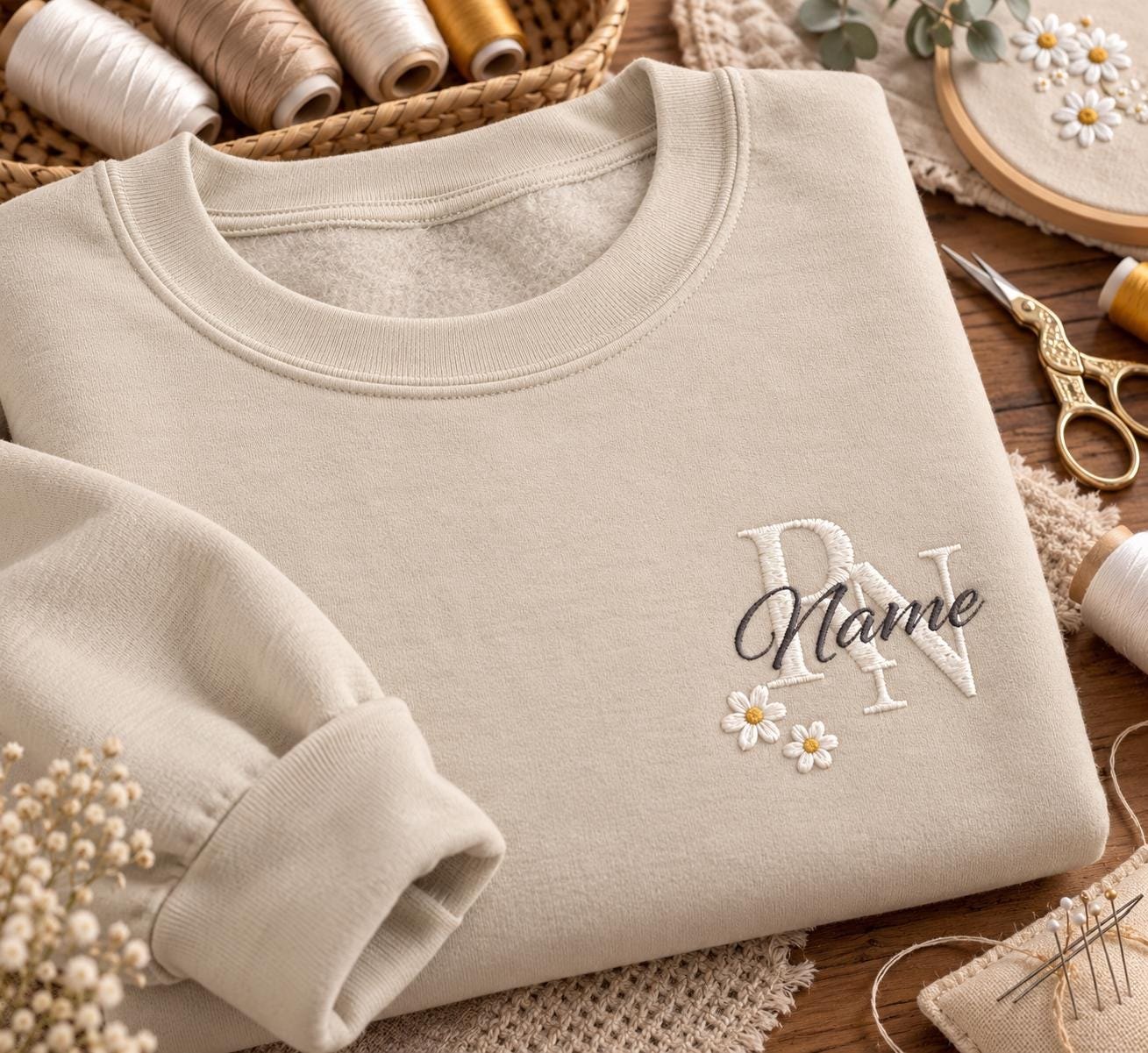 Custom RN, Floral Nurse Design, Personalized Gift