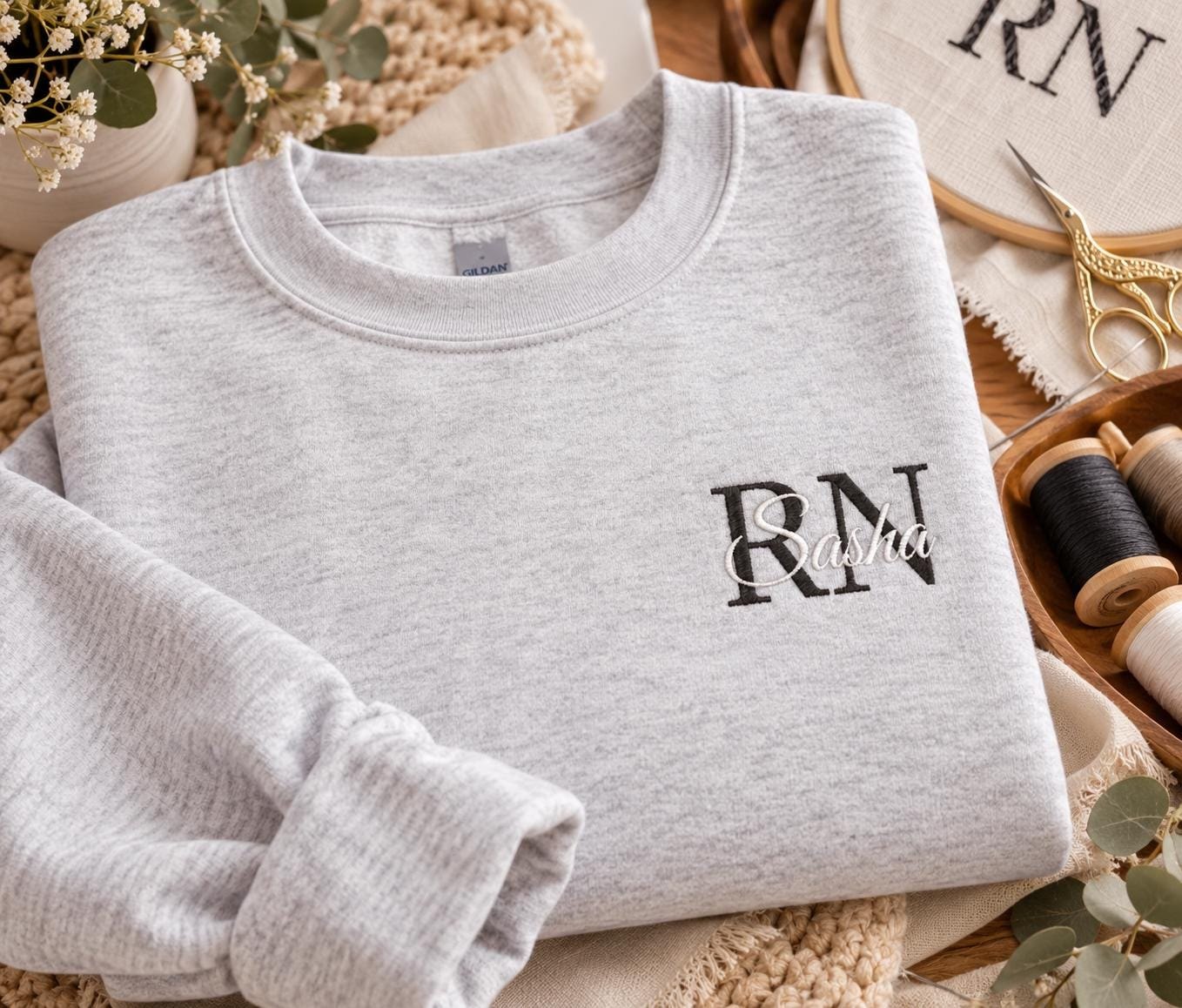 Personalized embroidered sweatshirt