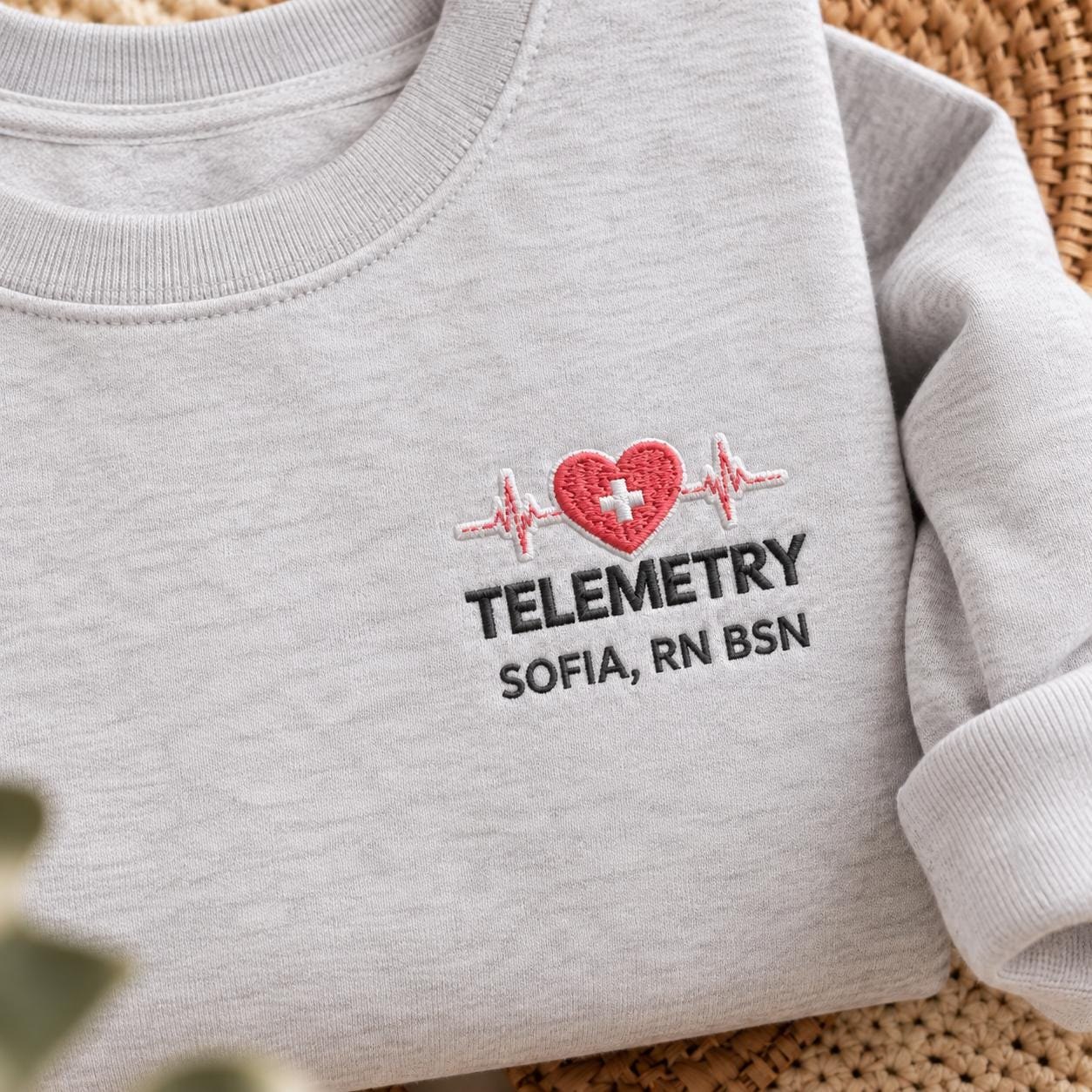 Custom Telemetry Nurse Crewneck, Custom RN BSN (Cardiac Specialty)