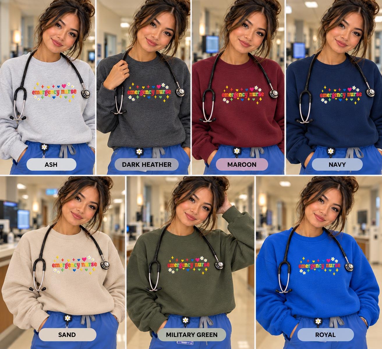 Emergency Nurse Crewneck, Comfortable Workwear Gift detail 4