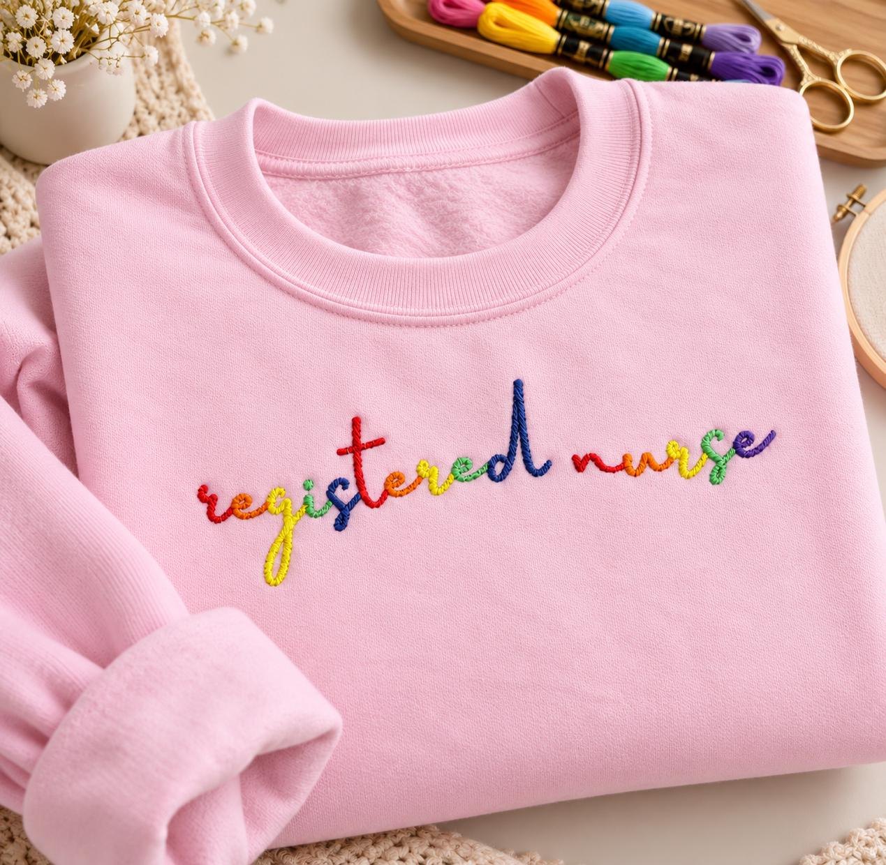 Rainbow Registered Nurse, RN Crewneck Gift