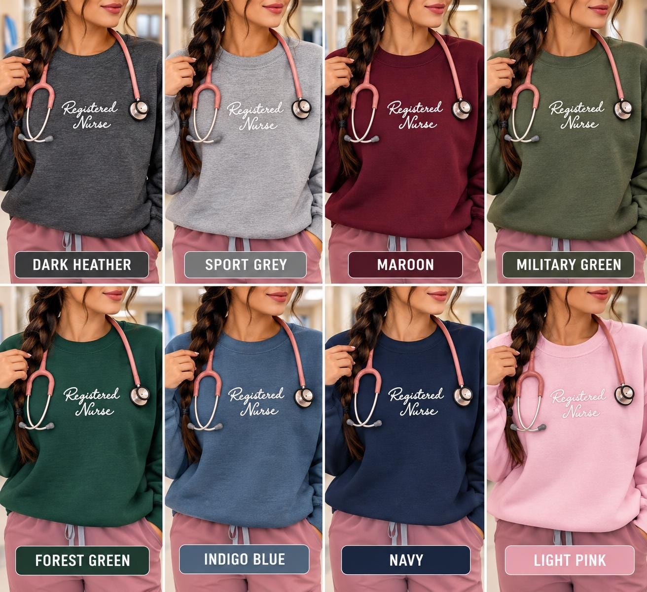 Registered Nurse, Minimalist RN Crewneck, Healthcare Worker Gift detail 2