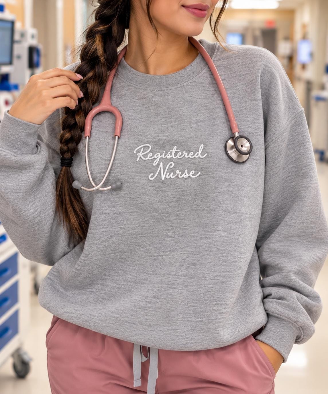 Registered Nurse, Minimalist RN Crewneck, Healthcare Worker Gift detail 3