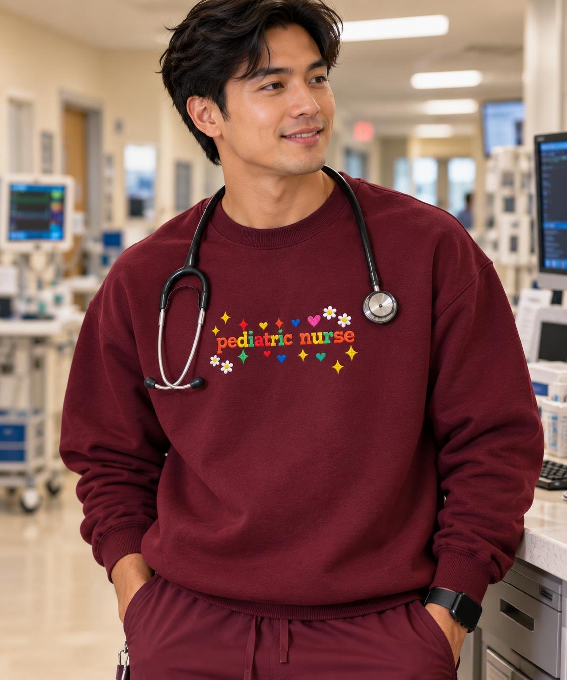 Pediatric nurse, nurse crewneck, gift for nurses detail 2