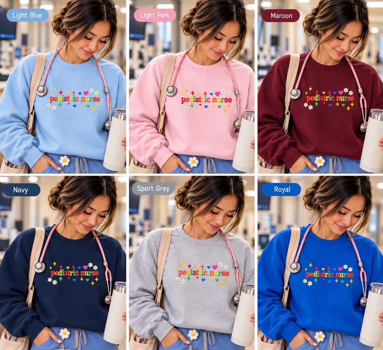 Pediatric nurse, nurse crewneck, gift for nurses detail 3