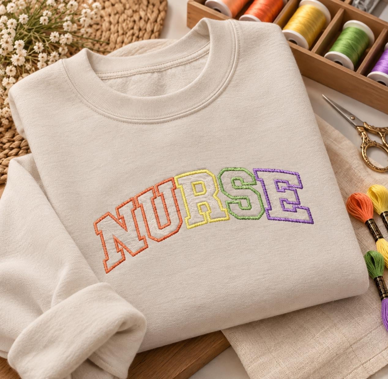 Rainbow Outline Nurse