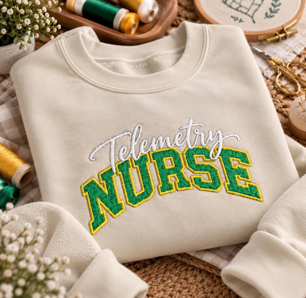 Telemetry Nurse, crewneck, gift for new grad RN, nurses week appreciation gift