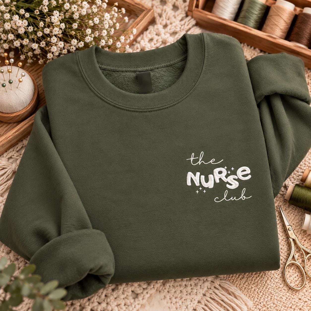 Nursing Pride embroidered sweatshirt
