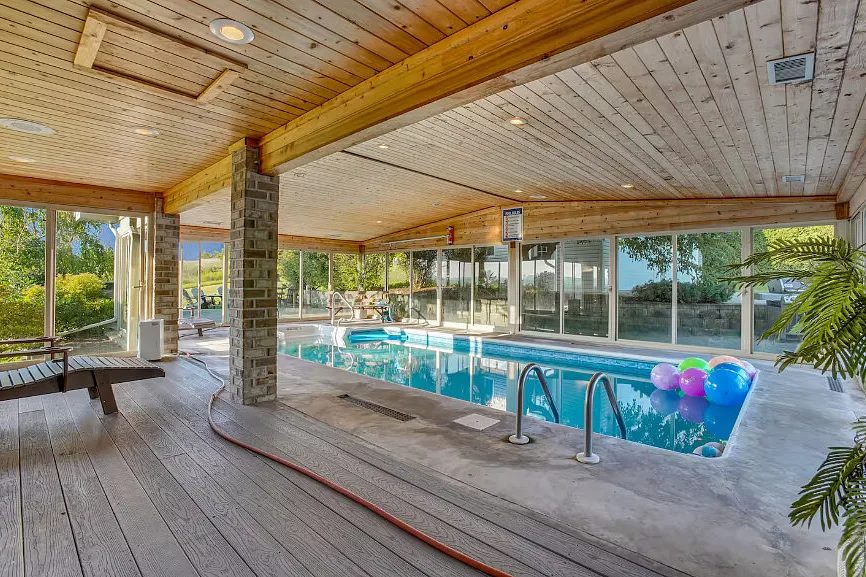 The heated indoor saltwater pool