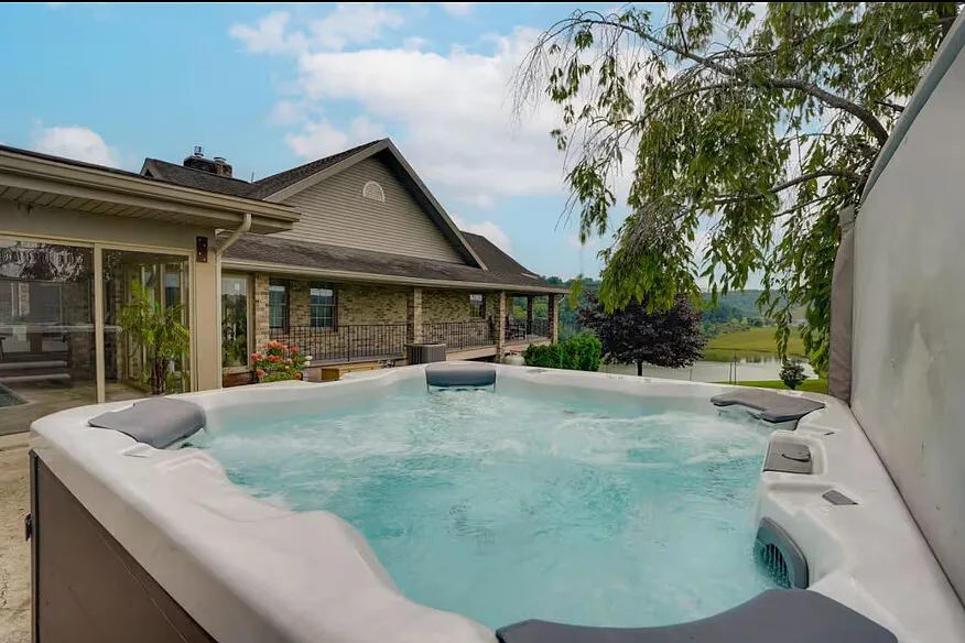 The outdoor hot tub
