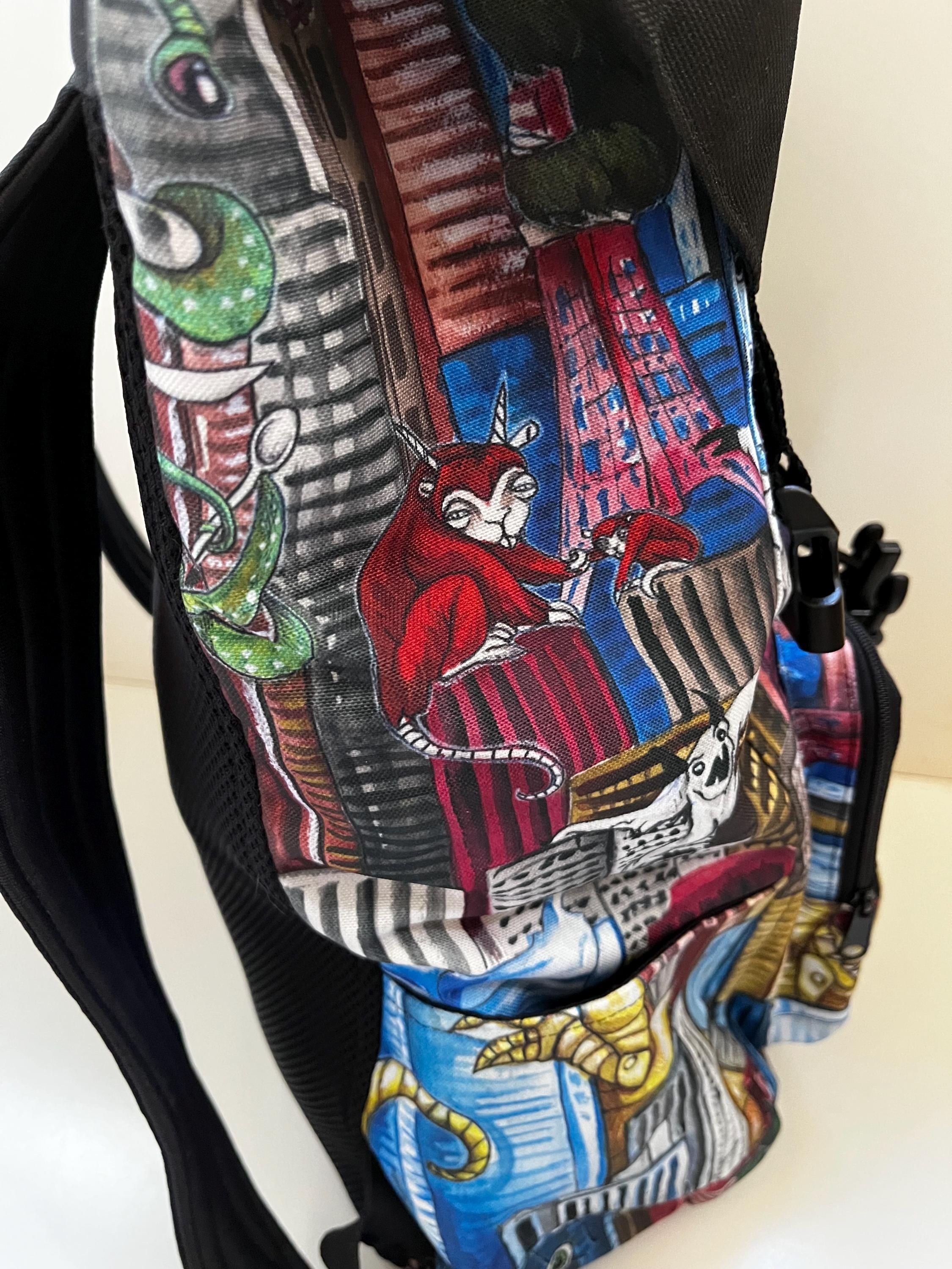 Kaiju Recycled Canvas Rucksack, view 6