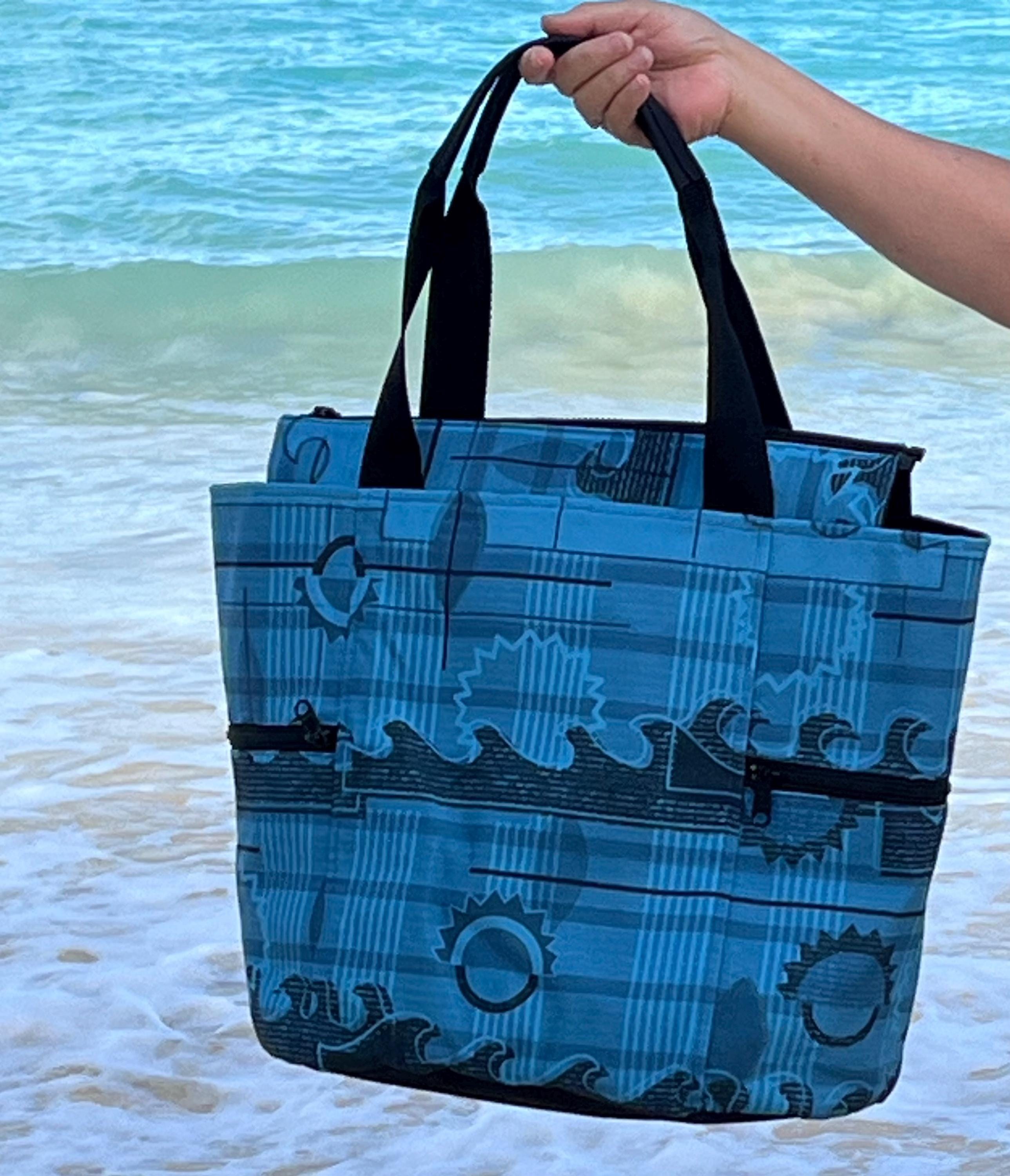 Blue Ocean Surf Washable Tote Shopping Bag, view 9