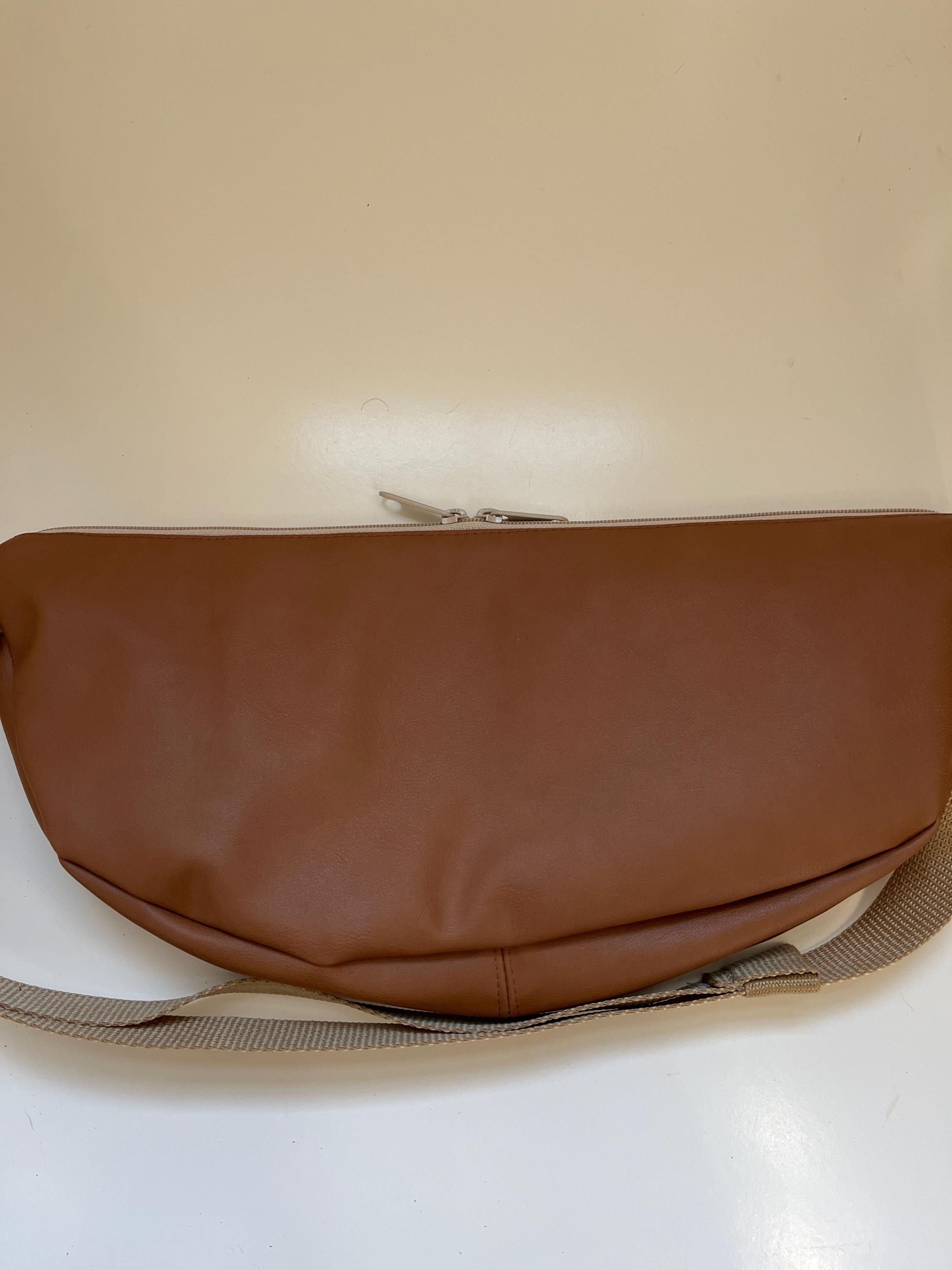 Brown Vegan Leather LARGE Crossbody Pouch, view 6
