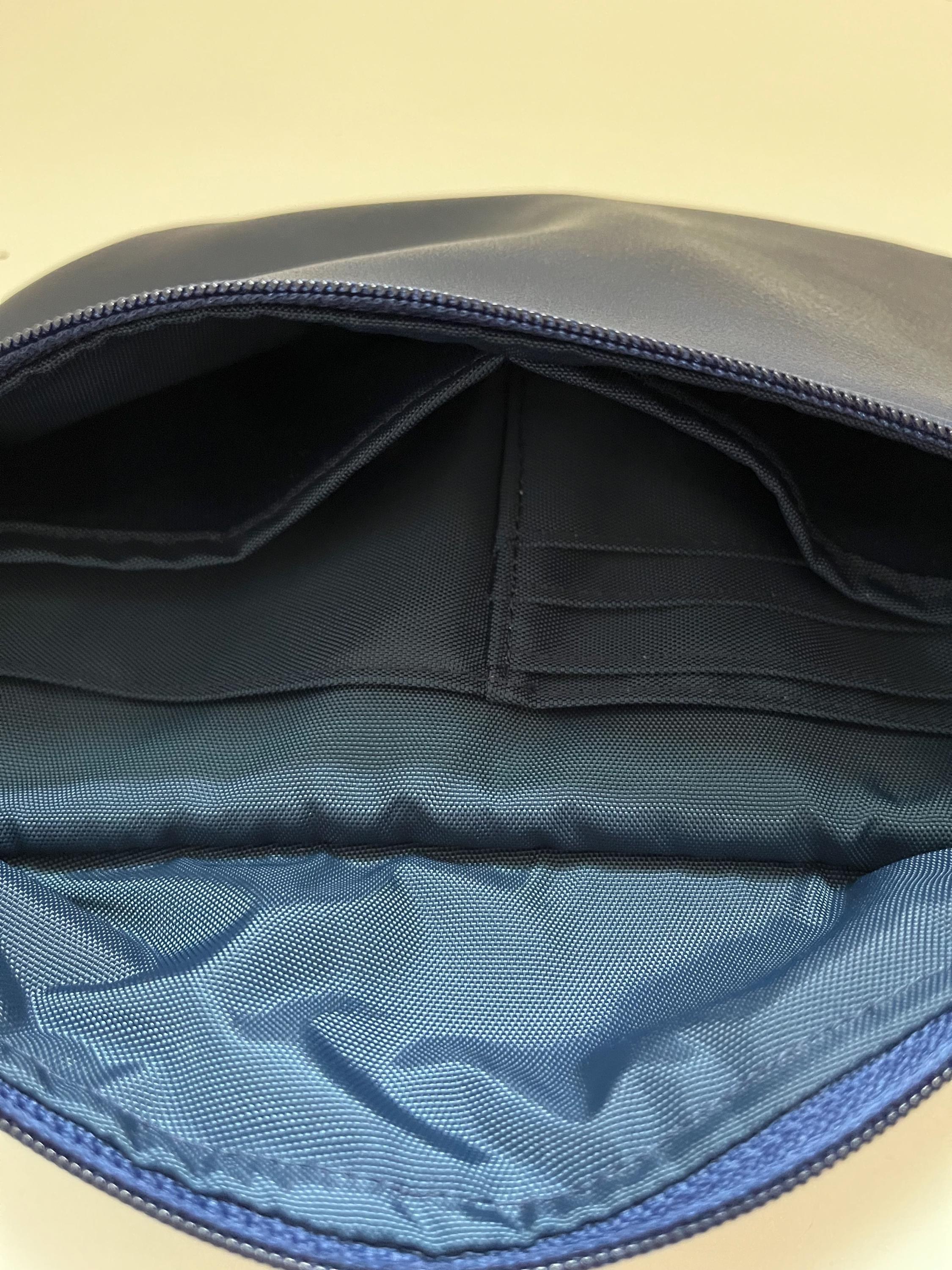Navy Blue Vegan Leather Crossbody Pouch, view 4