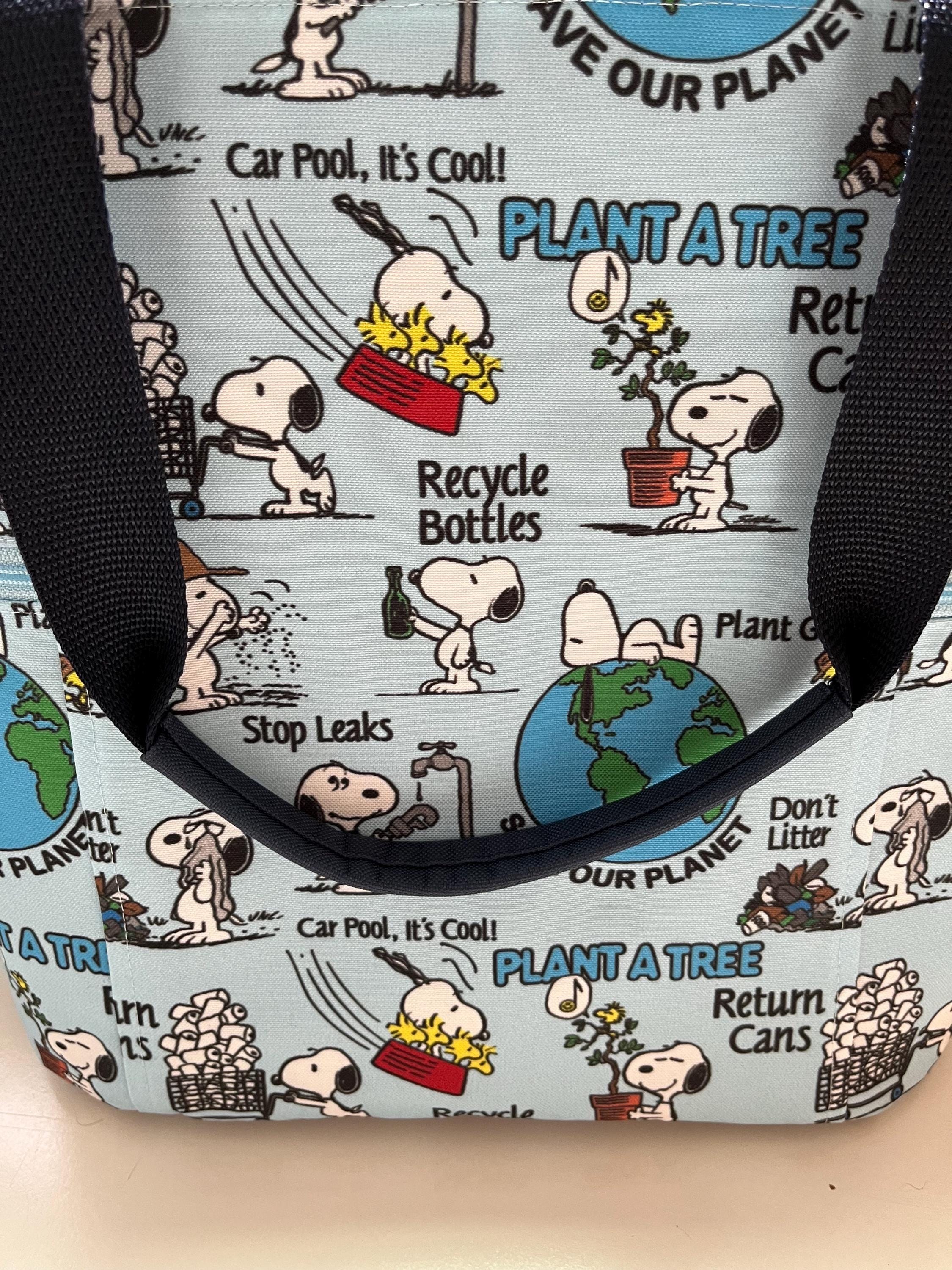 Blue Recycling Beagle Washable Tote Shopping Bag, view 8
