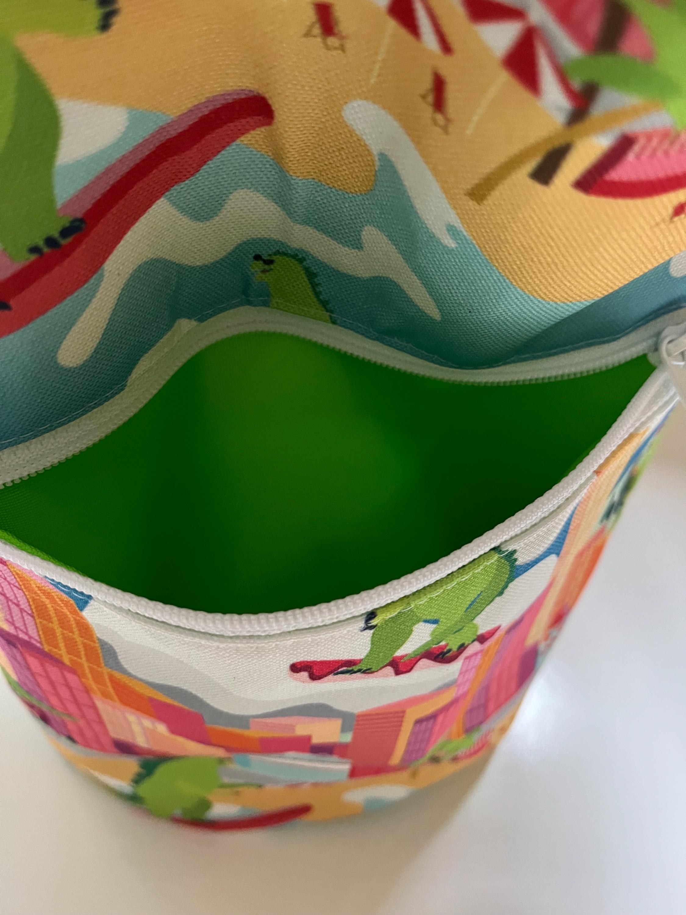 Kaiju Vacation Washable Tote Shopping Bag, view 4