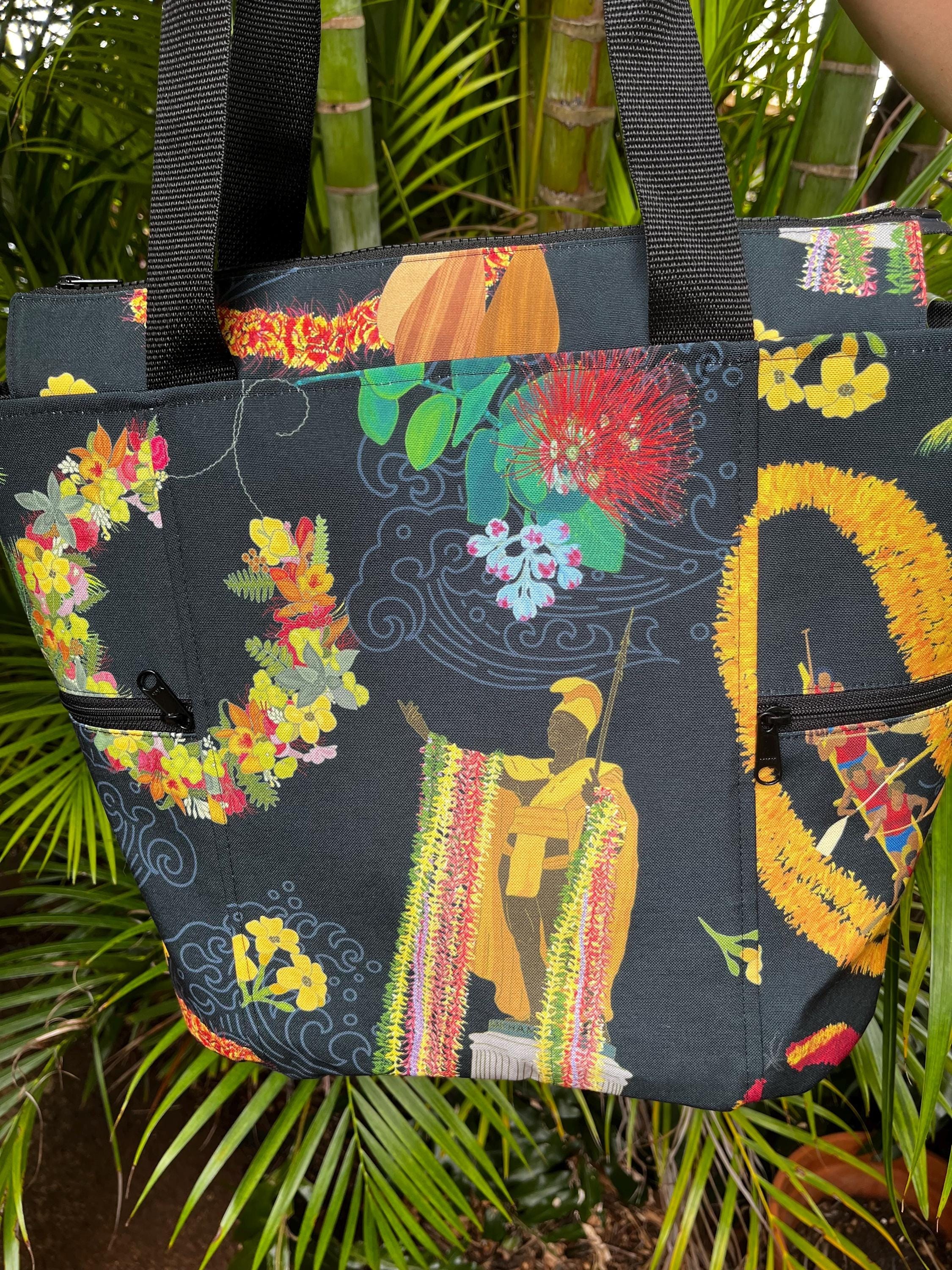 Kamehameha Parade (black) Washable Tote Shopping Bag