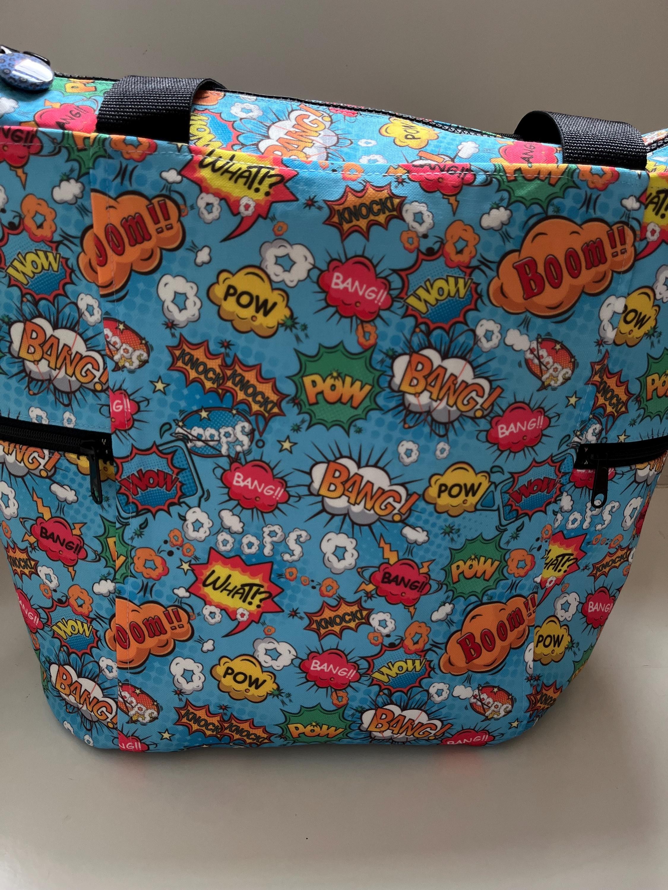 Comic Onomatopoeia Washable Tote Shopping Bag, view 2