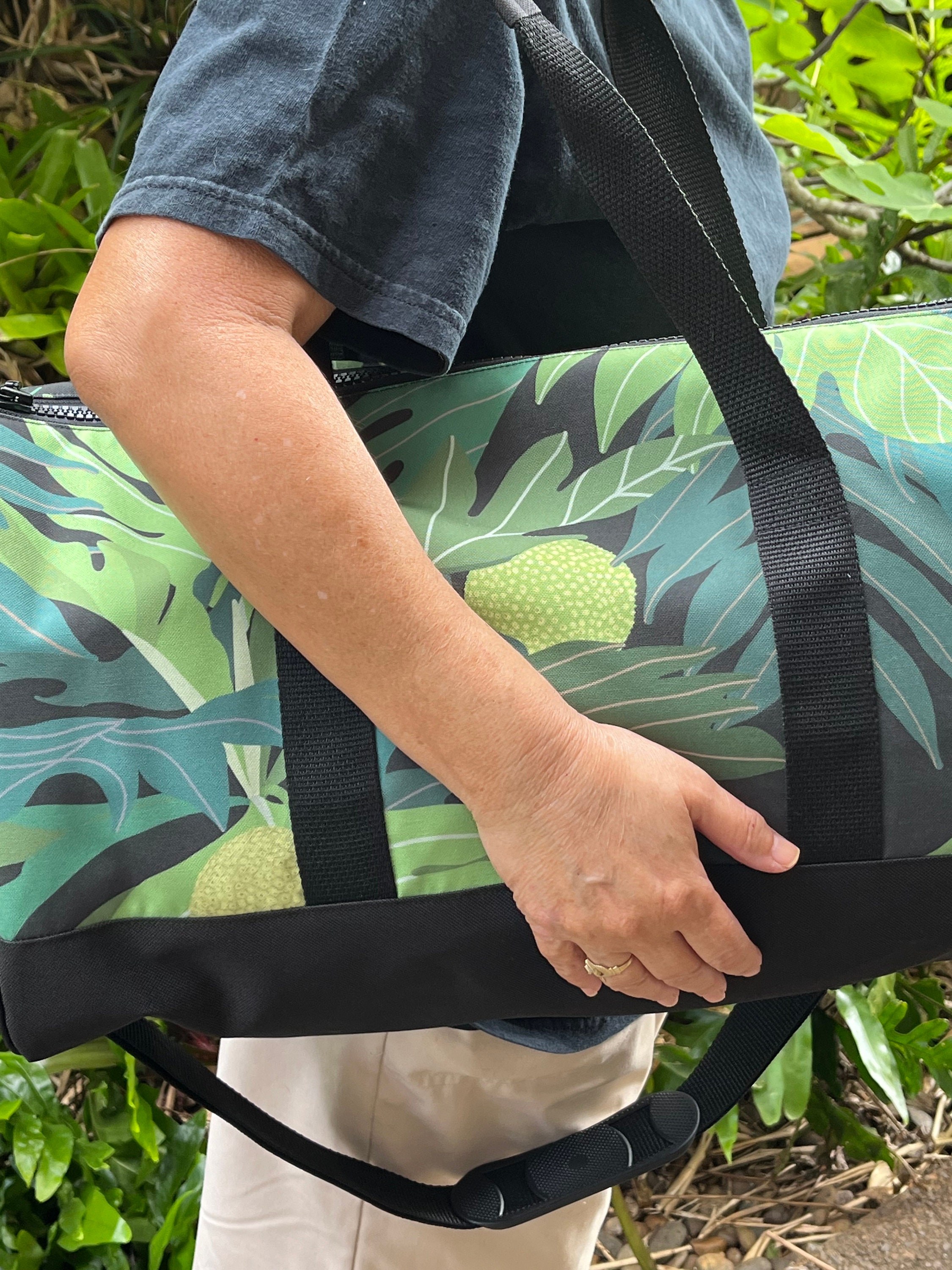 Black Ulu (breadfruit) Gym Bag Duffle Bag, view 2