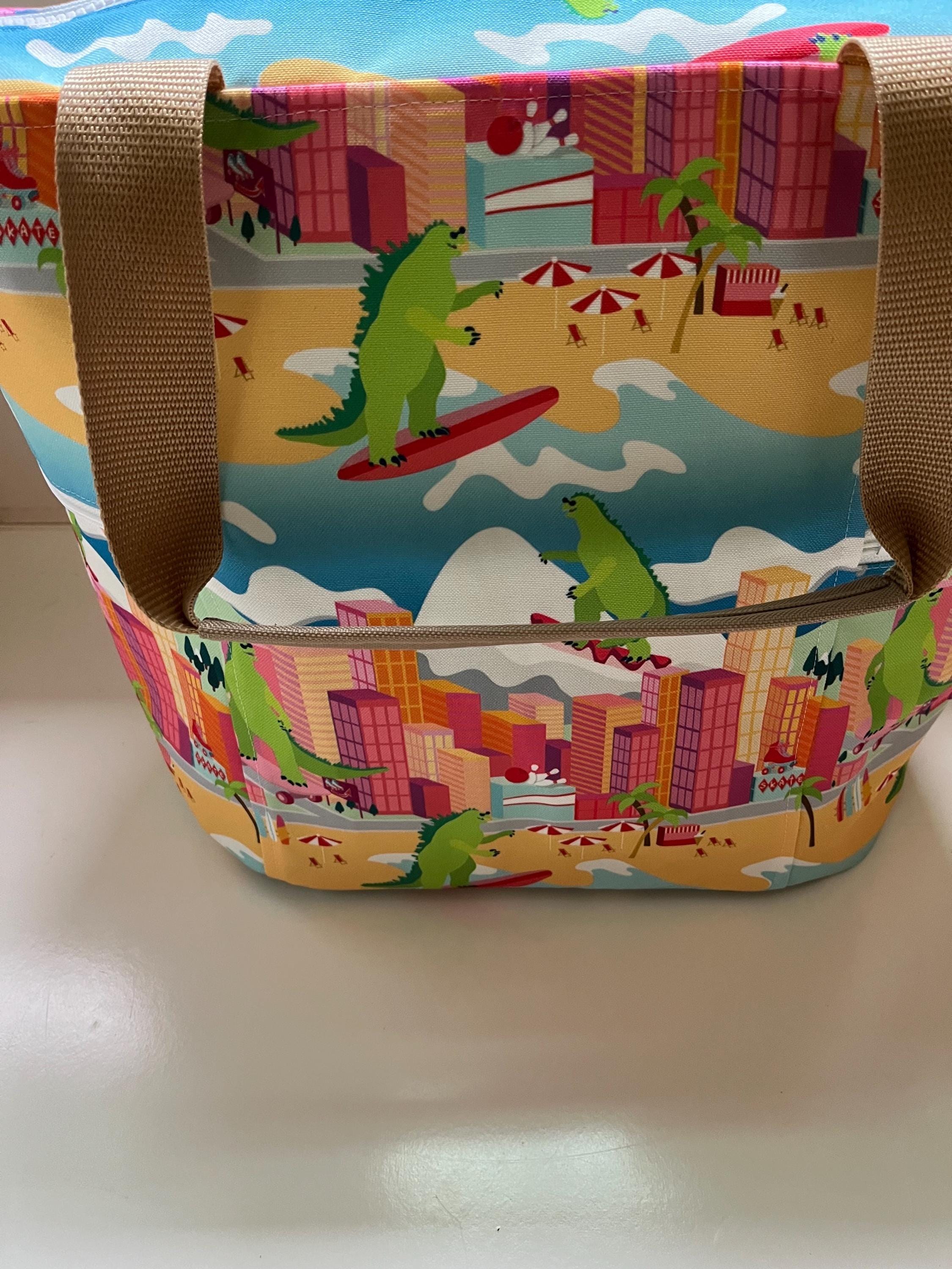 Kaiju Vacation Washable Tote Shopping Bag, view 5