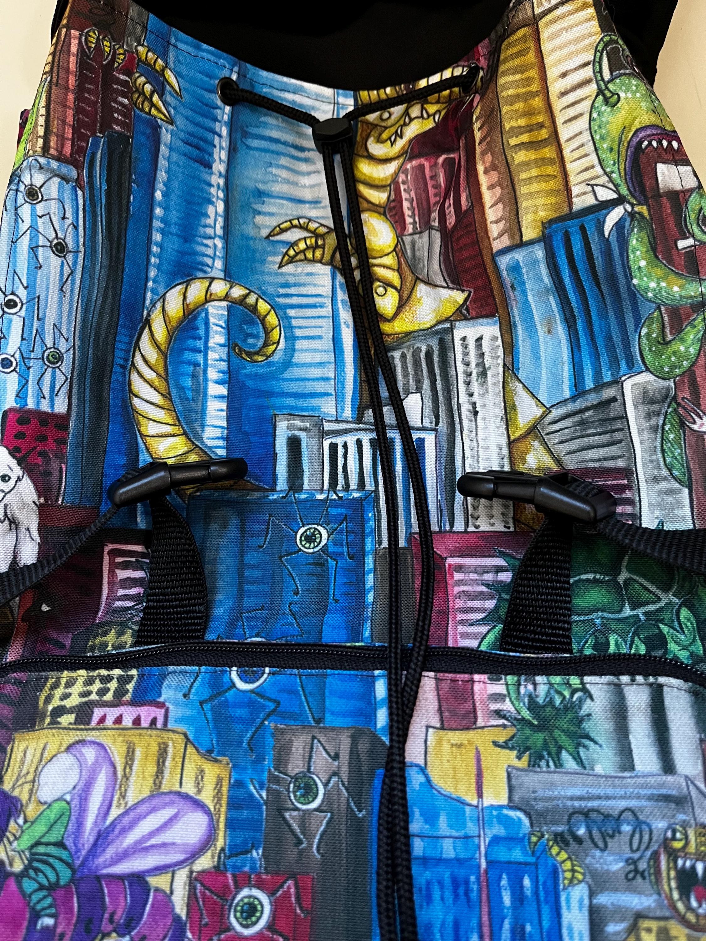 Kaiju Recycled Canvas Rucksack, view 4