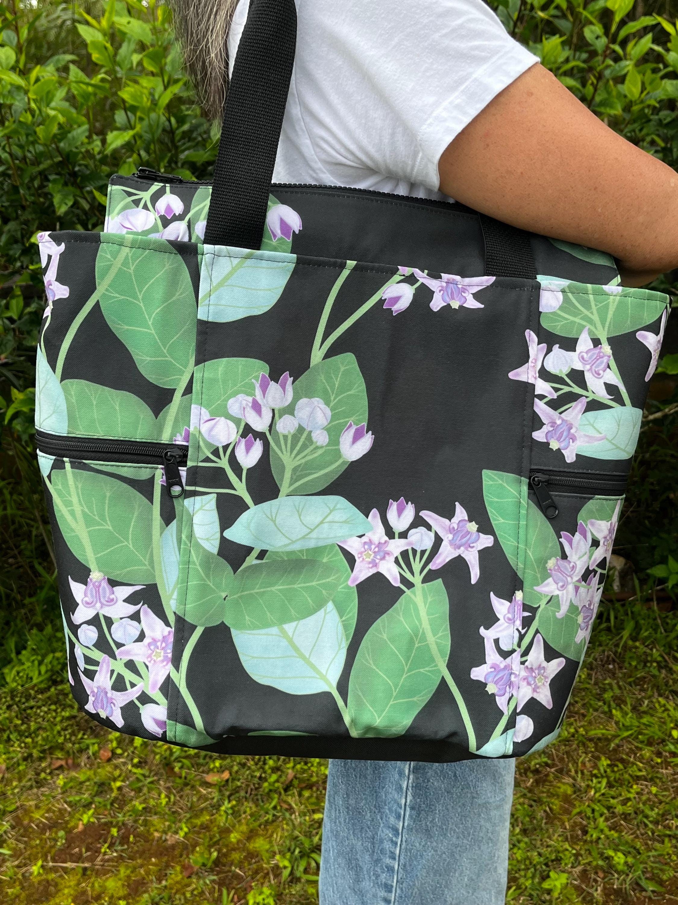Crown Flower Pua Kalaunu Washable Tote Shopping Bag, view 8