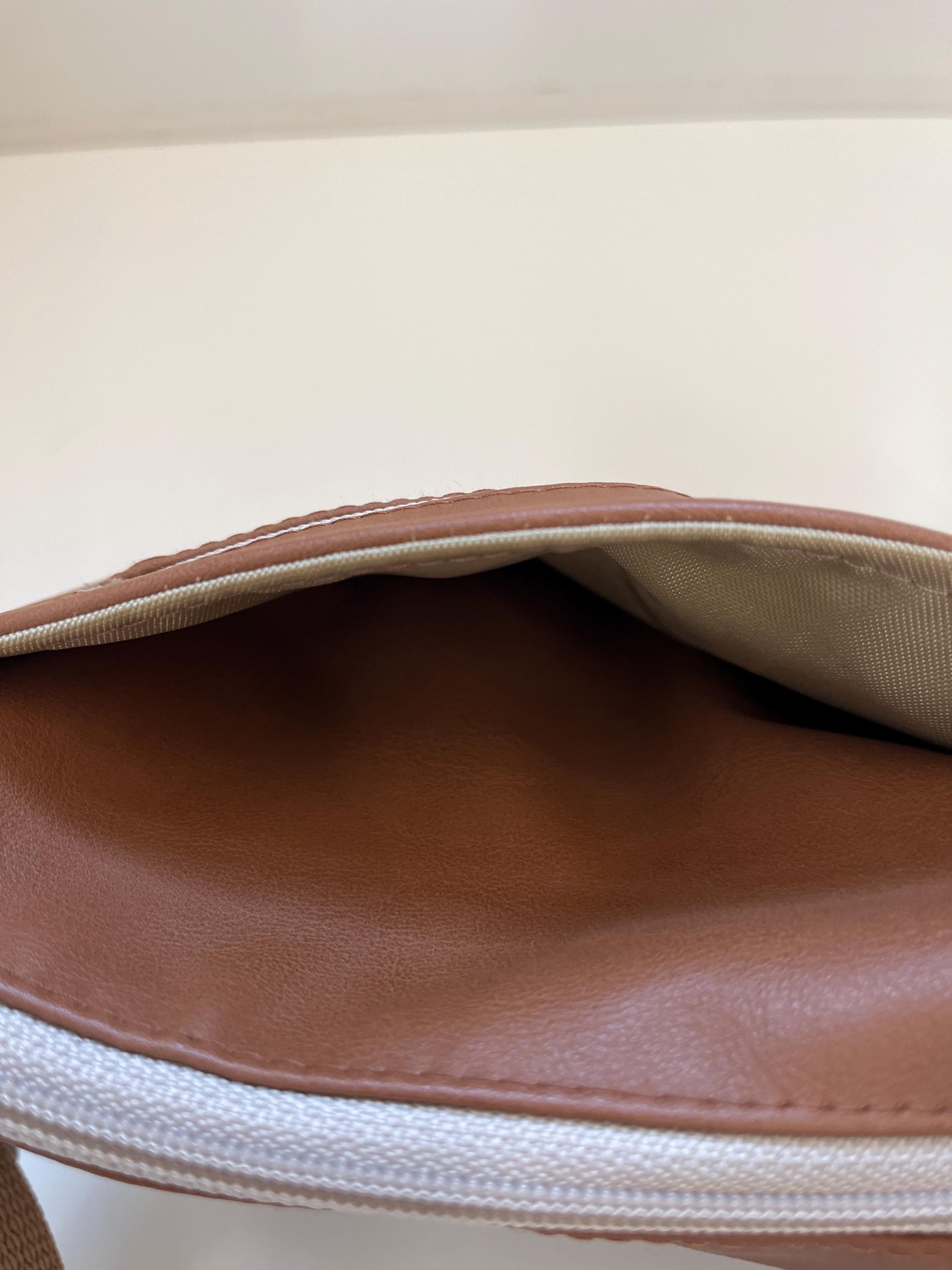 Brown Vegan Leather LARGE Crossbody Pouch, view 4