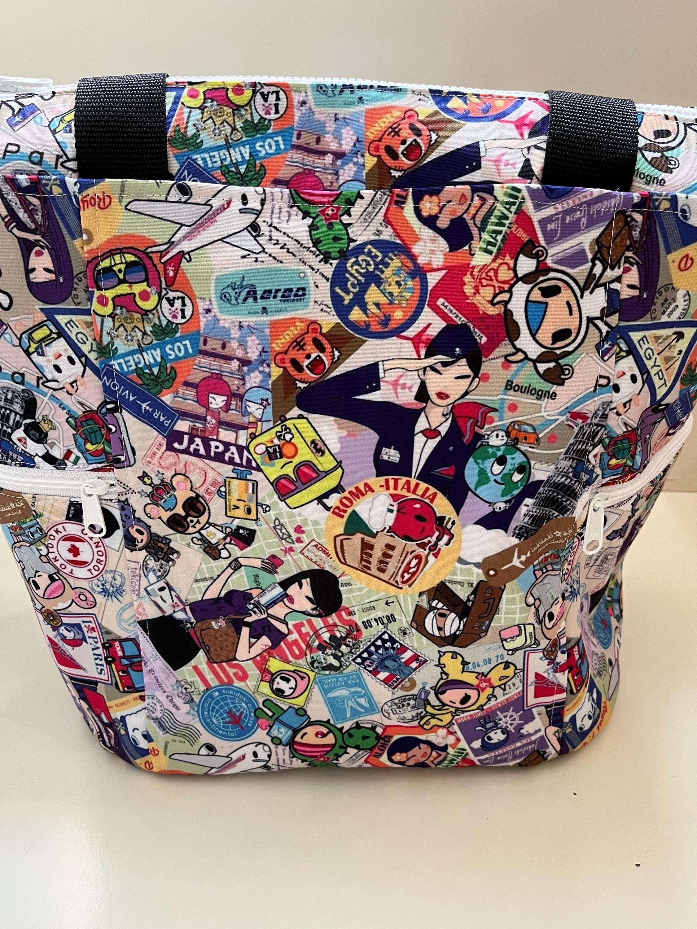 World Traveler [Luggage Sleeve] Washable Tote Shopping Bag, view 2