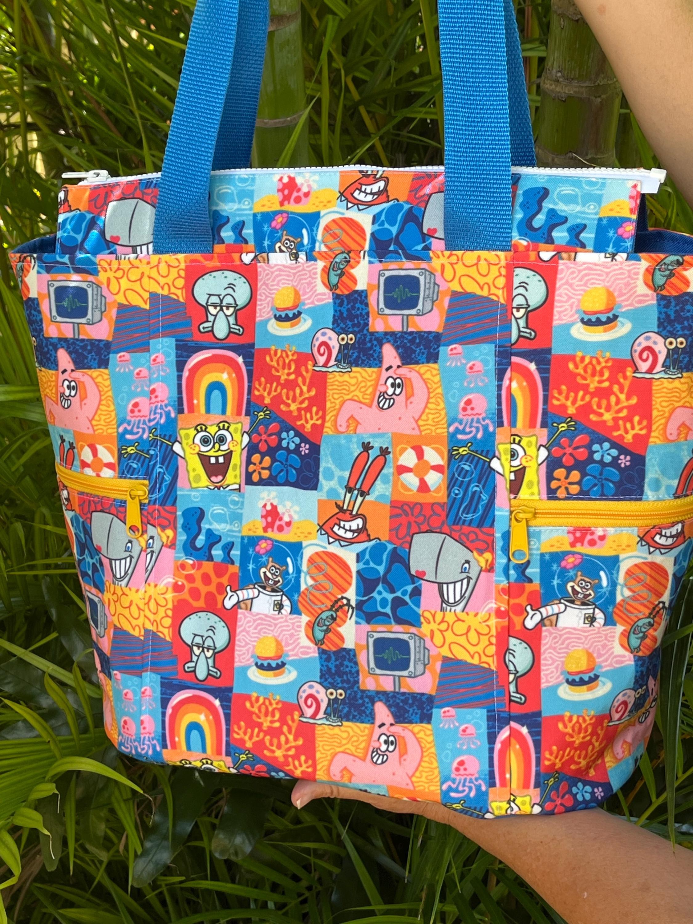 Coral Reef Cartoon Washable Tote Shopping Bag, view 8