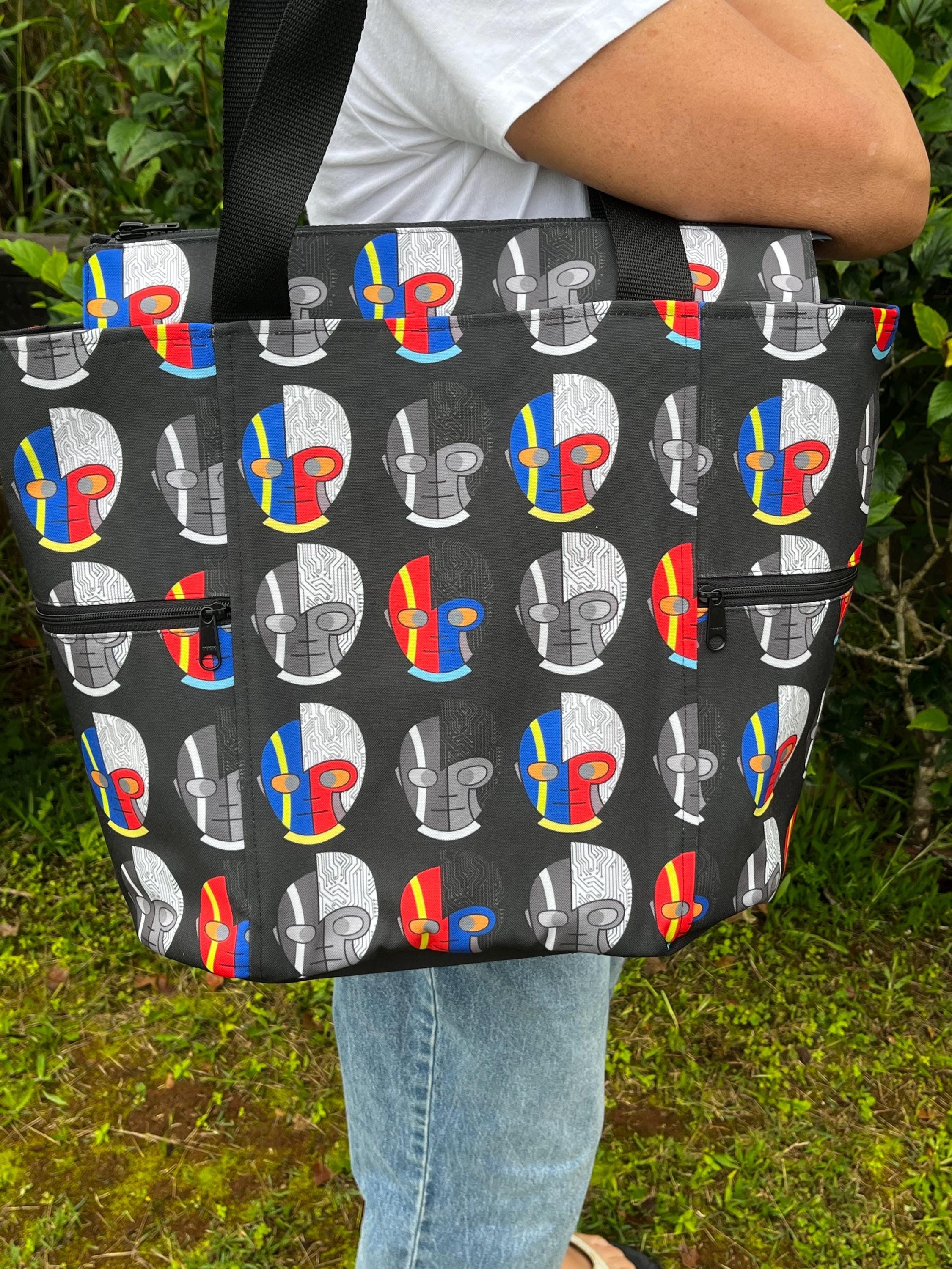 Cyborg Helmets Washable Tote Shopping Bag, view 8