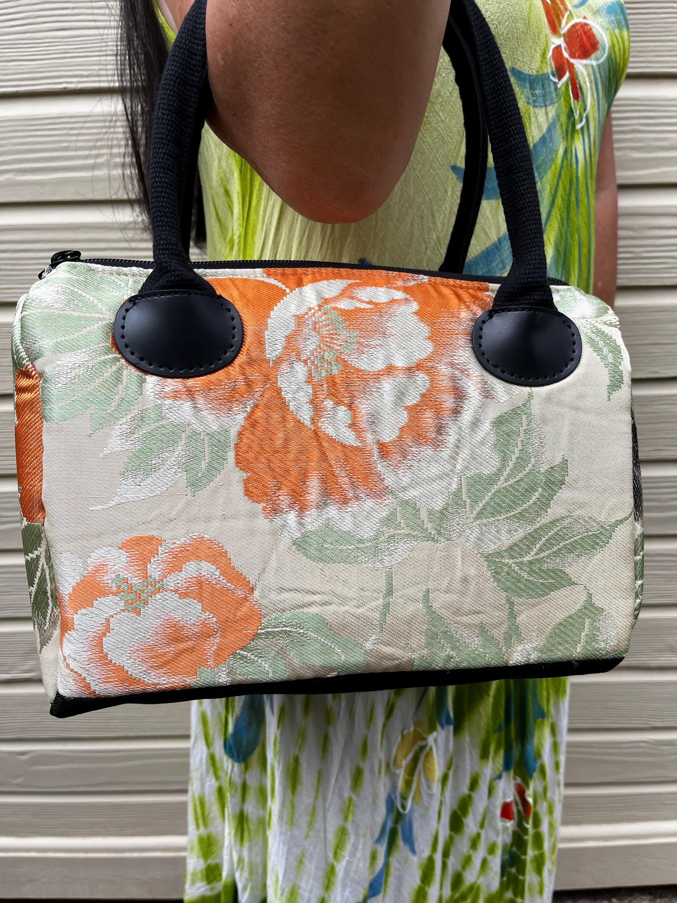 Bowler-style Obi Belt Peony Design Purse, view 5