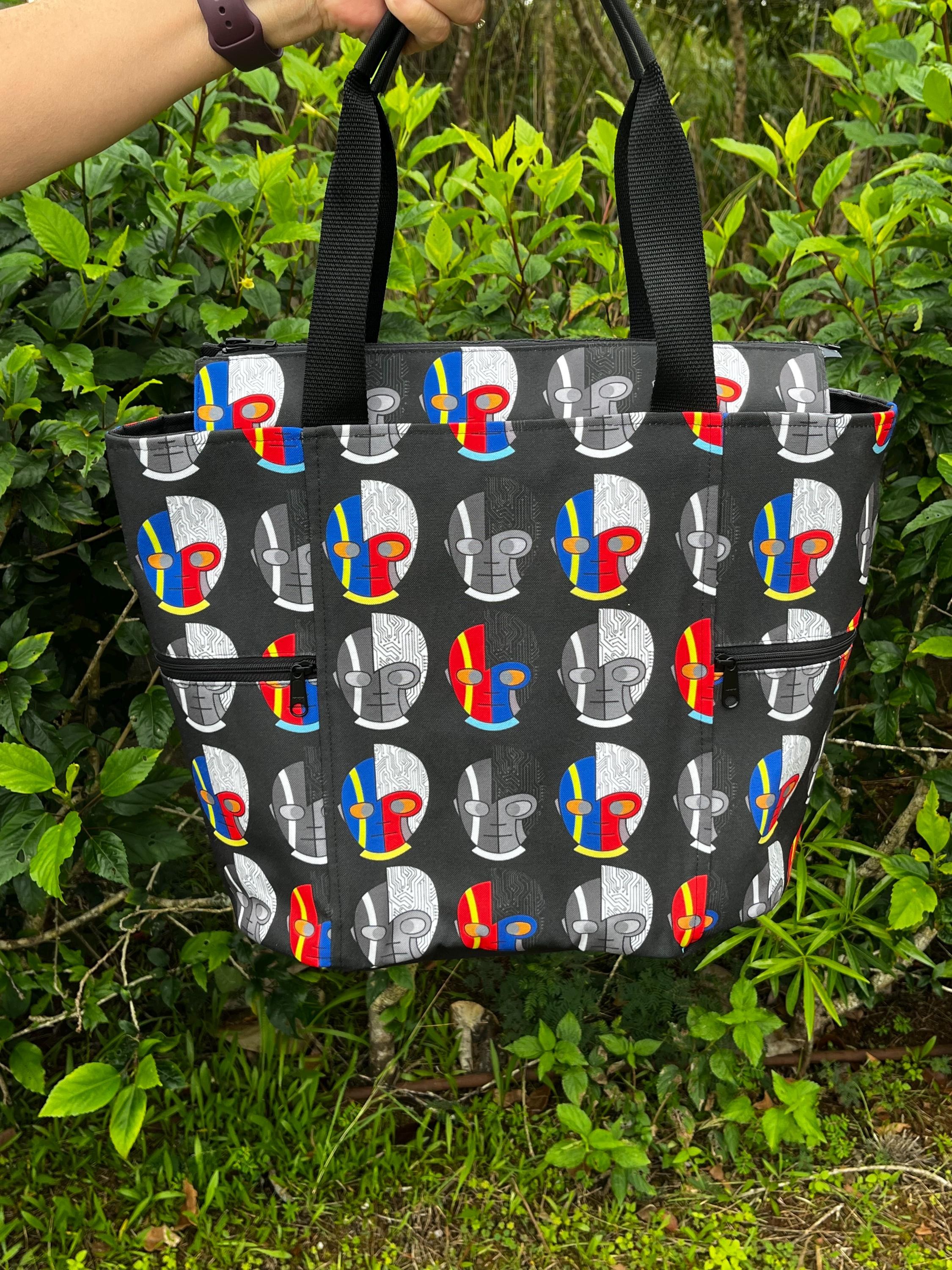 Cyborg Helmets Washable Tote Shopping Bag