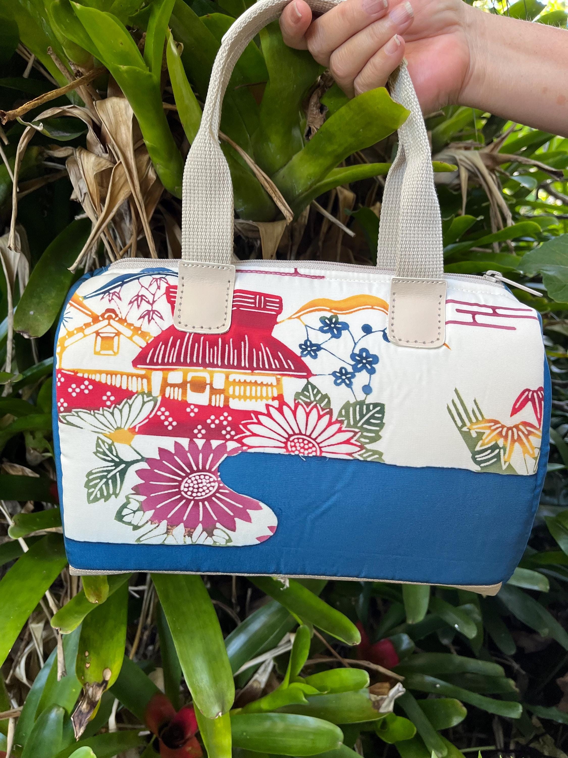 Bowler-style Kimono Fabric Handbag