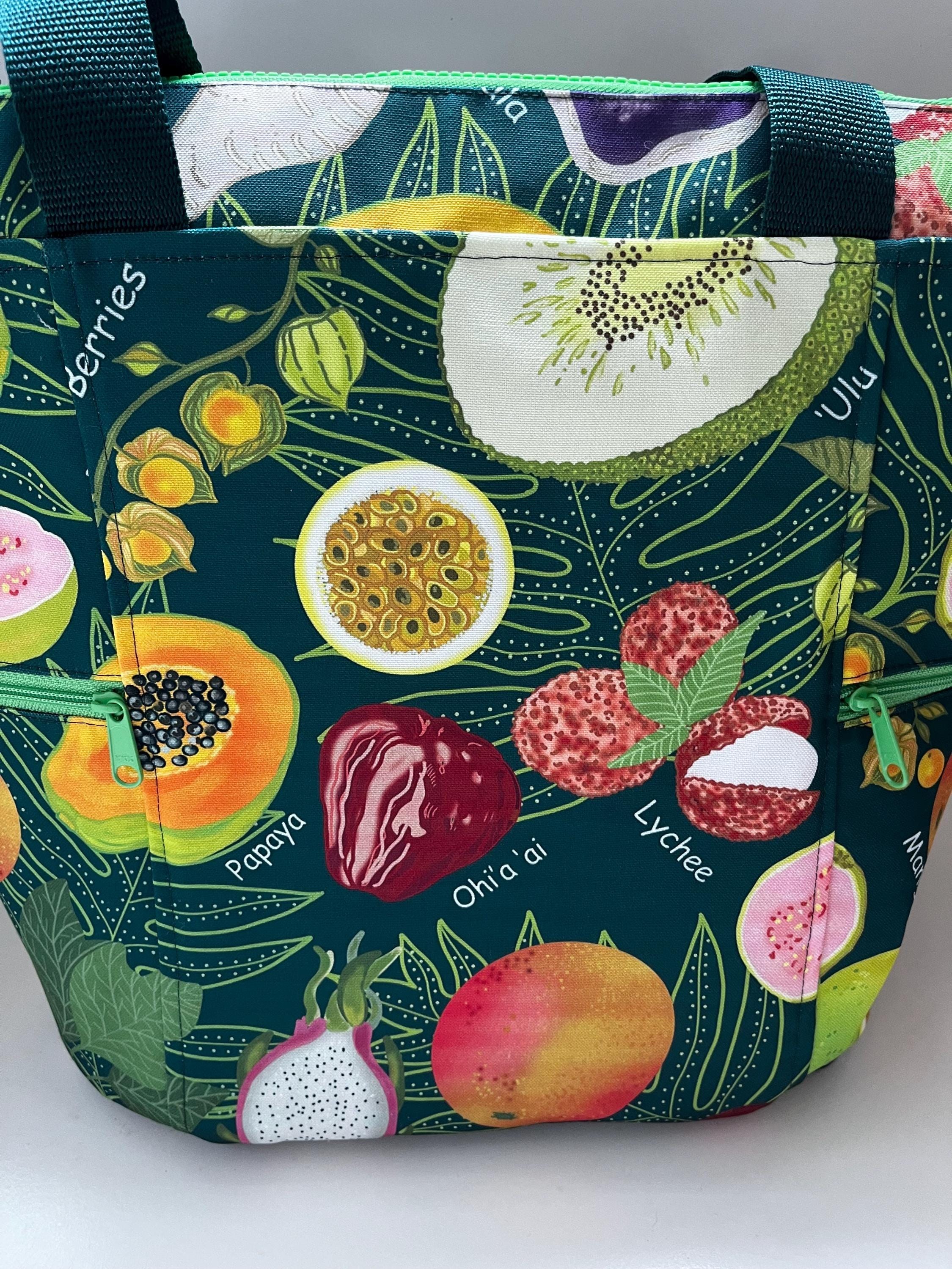 Hawaiian Fruits Washable Tote Shopping Bag, view 2