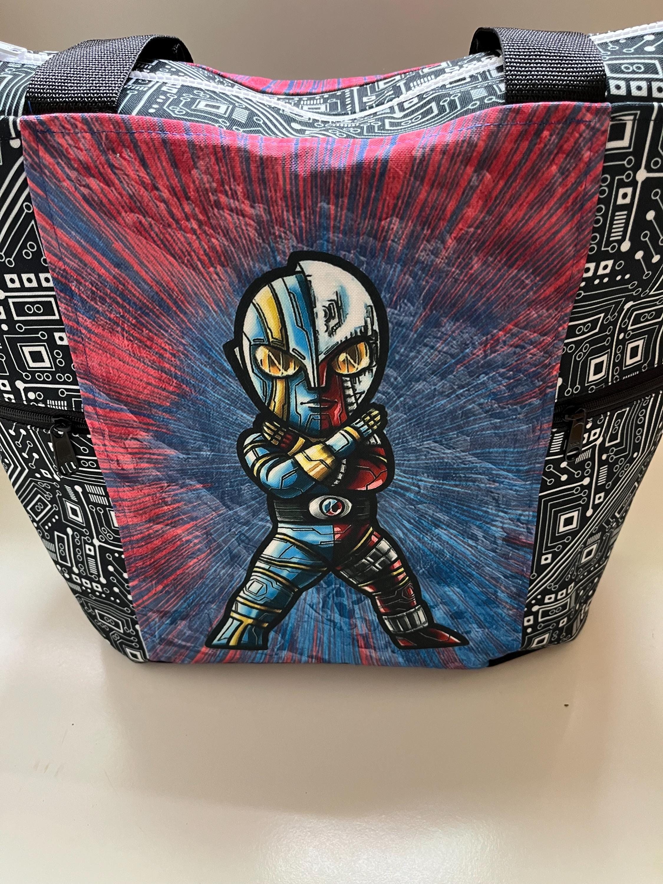Cyborg Hero Washable Tote Shopping Bag, view 2