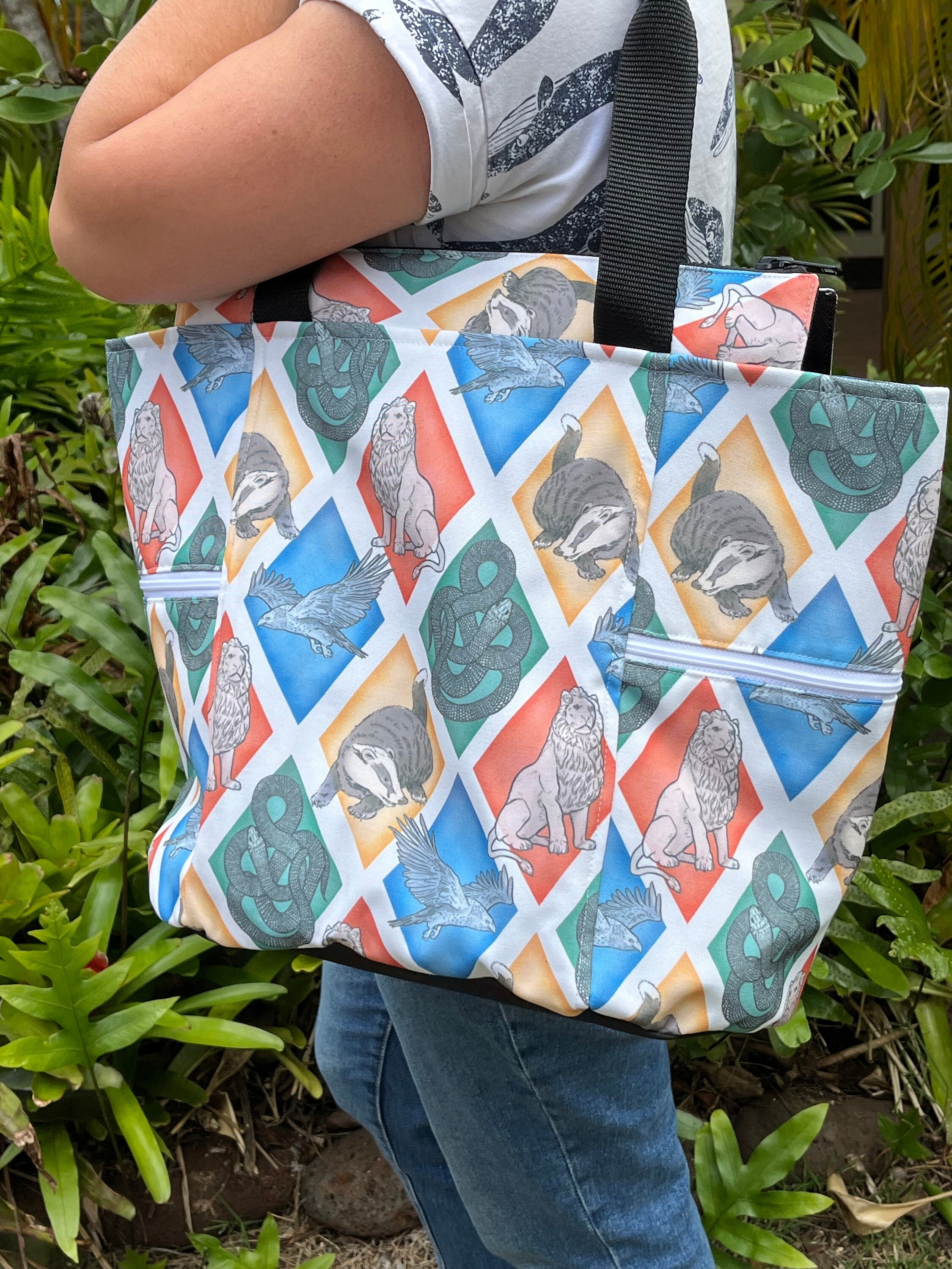 Wizarding Houses Washable Tote Shopping Bag, view 2