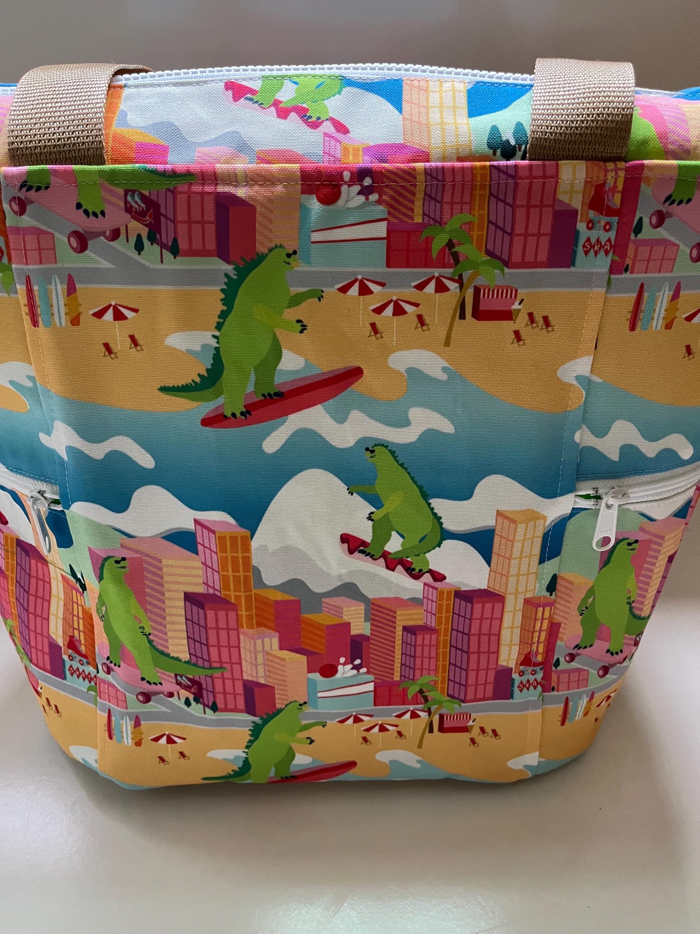 Kaiju Vacation Washable Tote Shopping Bag, view 2