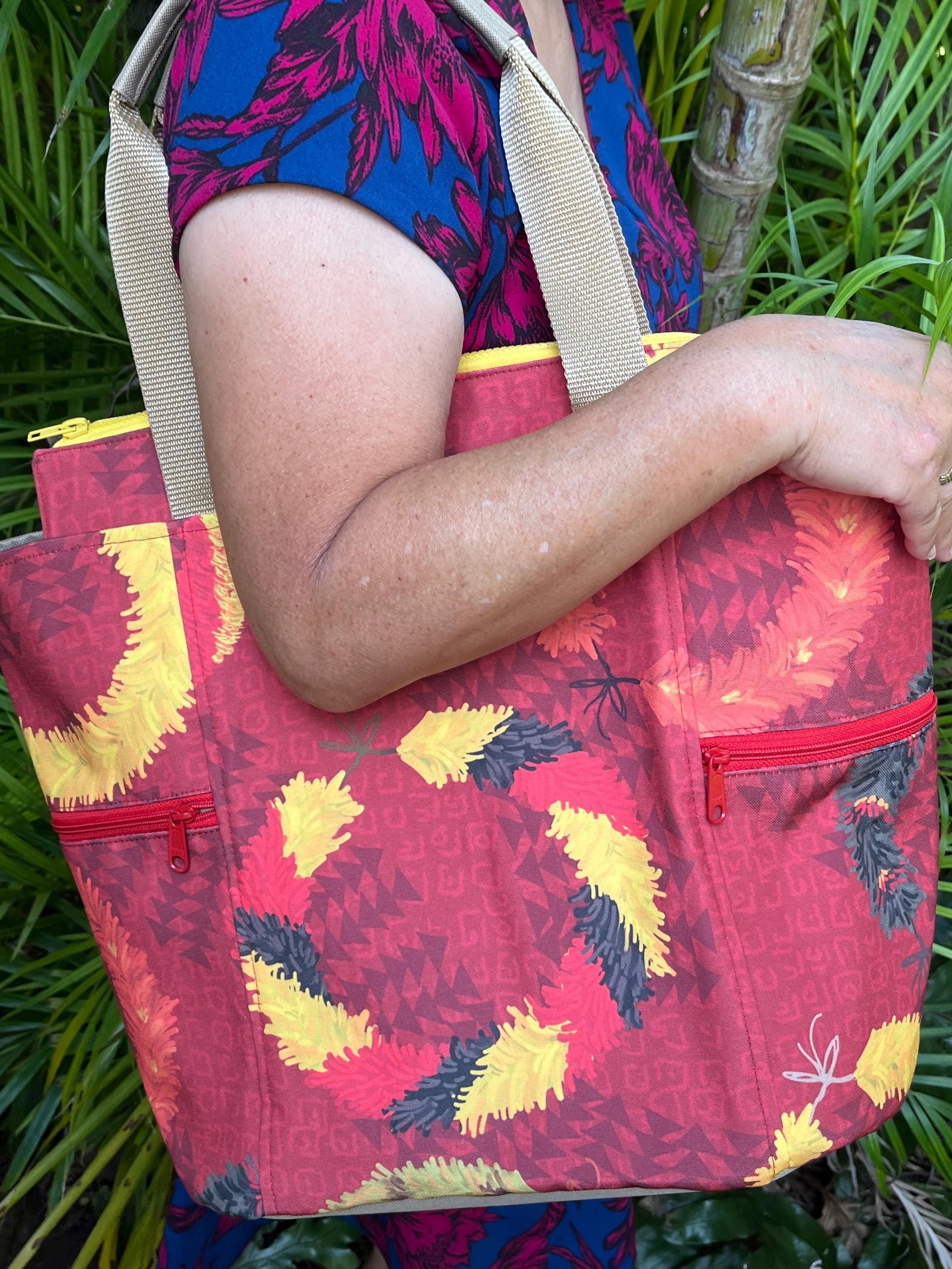 Lei Hulu Manu Washable Tote Shopping Bag, view 8