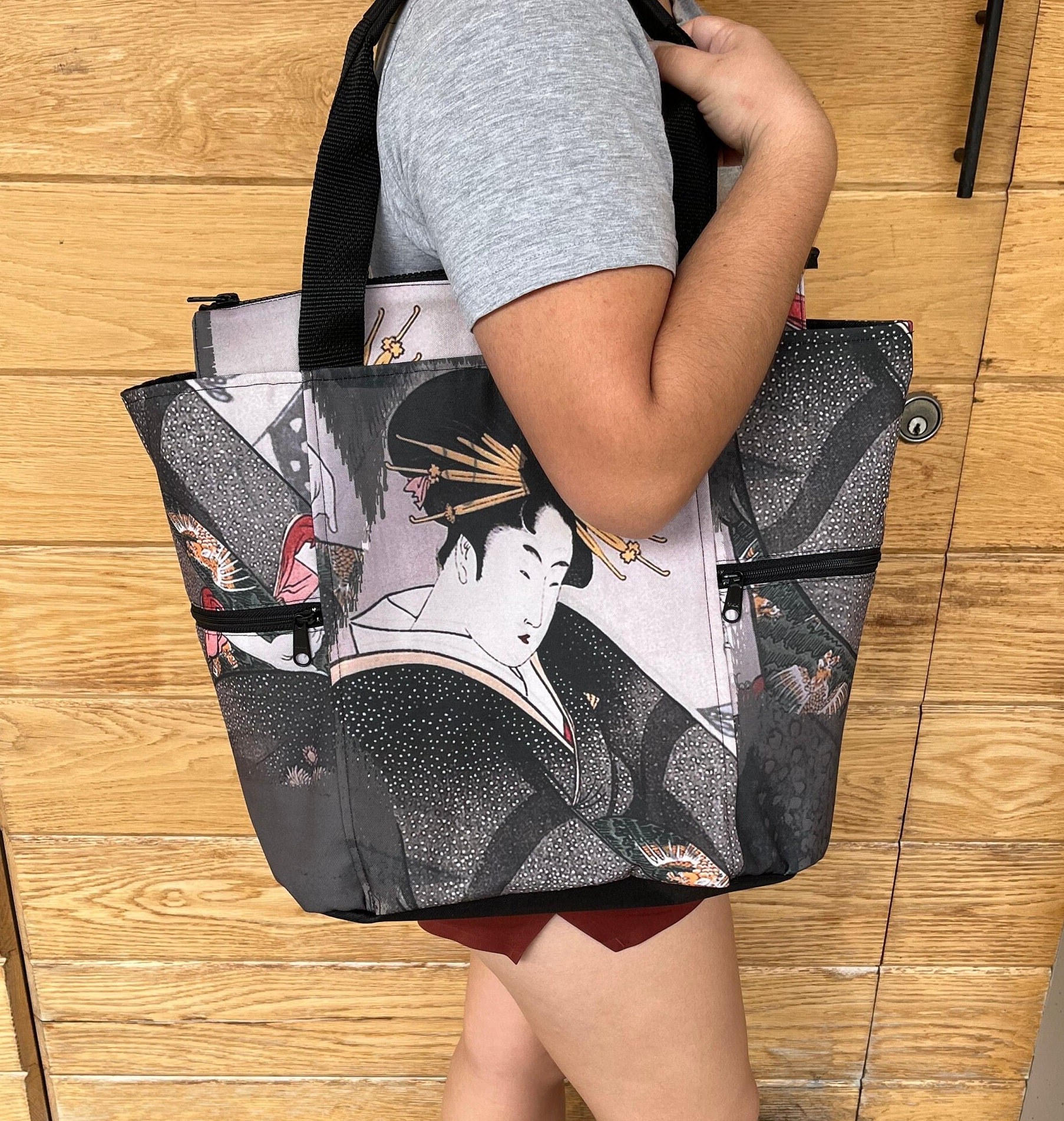 Elegant Lady Washable Tote Shopping Bag, view 2