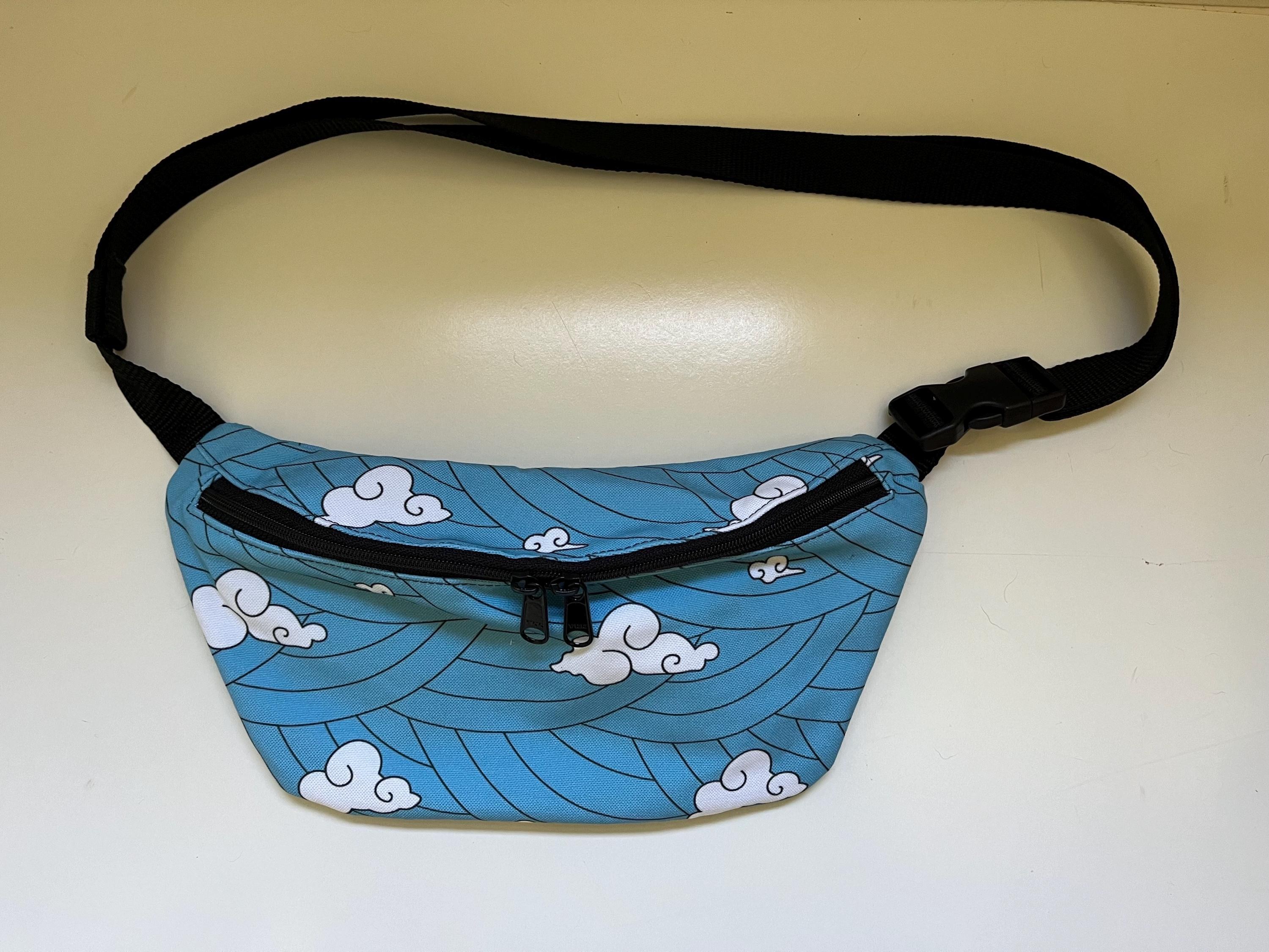 Blue Anime Clouds Crossbody Pouch, view 2